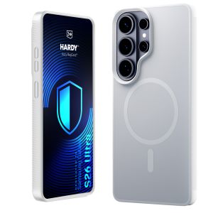 Husă fumurie cu MagSafe pentru Samsung Galaxy S26 Ultra – 3mk HARDY® Hazy MagCase™ White