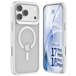 Husă fumurie cu MagSafe pentru Apple iPhone 17 Pro Max/ 18 Pro Max – 3mk HARDY® Hazy MagCase™ White
