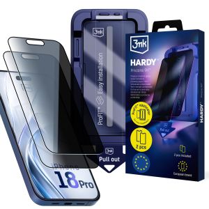 2x Sticlă securizată cu filtru de confidențialitate și aplicator pentru Apple iPhone 18 Pro - 3mk HARDY® Privzone 9H™