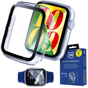 Husă cu sticlă călită pentru Apple Watch 40mm - seria 4/5/6/SE (gen 1/2/3) - 3mk Satin Armor WatchCase+™ Clear