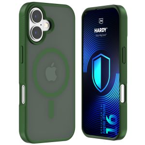 Husă fumurie cu MagSafe pentru Apple iPhone 16 – 3mk HARDY® Hazy MagCase™ Green
