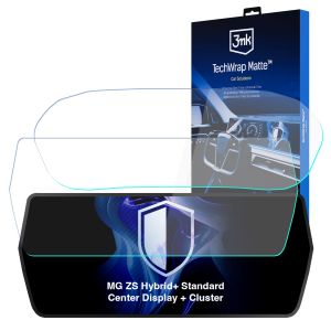 Folie hibridă de protecție pentru ecranul de navigație și panoul de instrumente pentru MG ZS Hybrid+ Standard - 3mk TechWrap Matte 2in1 (Center Display + Cluster)