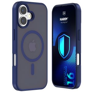 Husă fumurie cu MagSafe pentru Apple iPhone 16 – 3mk HARDY® Hazy MagCase™ Blue