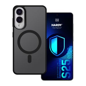 Husă fumurie cu MagSafe pentru Samsung Galaxy S25 Edge – 3mk HARDY® Hazy MagCase™ Black