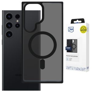 Husă fumurie cu MagSafe pentru Samsung Galaxy S22 Ultra 5G – 3mk HARDY® Hazy MagCase™ Black