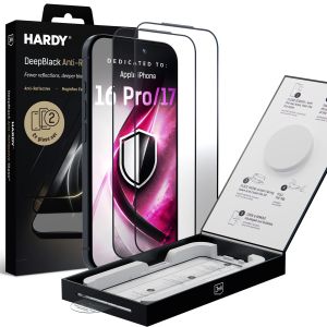 2x Sticlă tratată anti-reflexie 9H pentru Apple iPhone 16 Pro/ 17 - 3mk HARDY® DeepBlack Anti-Reflective Glass™