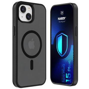 Husă fumurie cu MagSafe pentru Apple iPhone 15 Plus – 3mk HARDY® Hazy MagCase™ Black