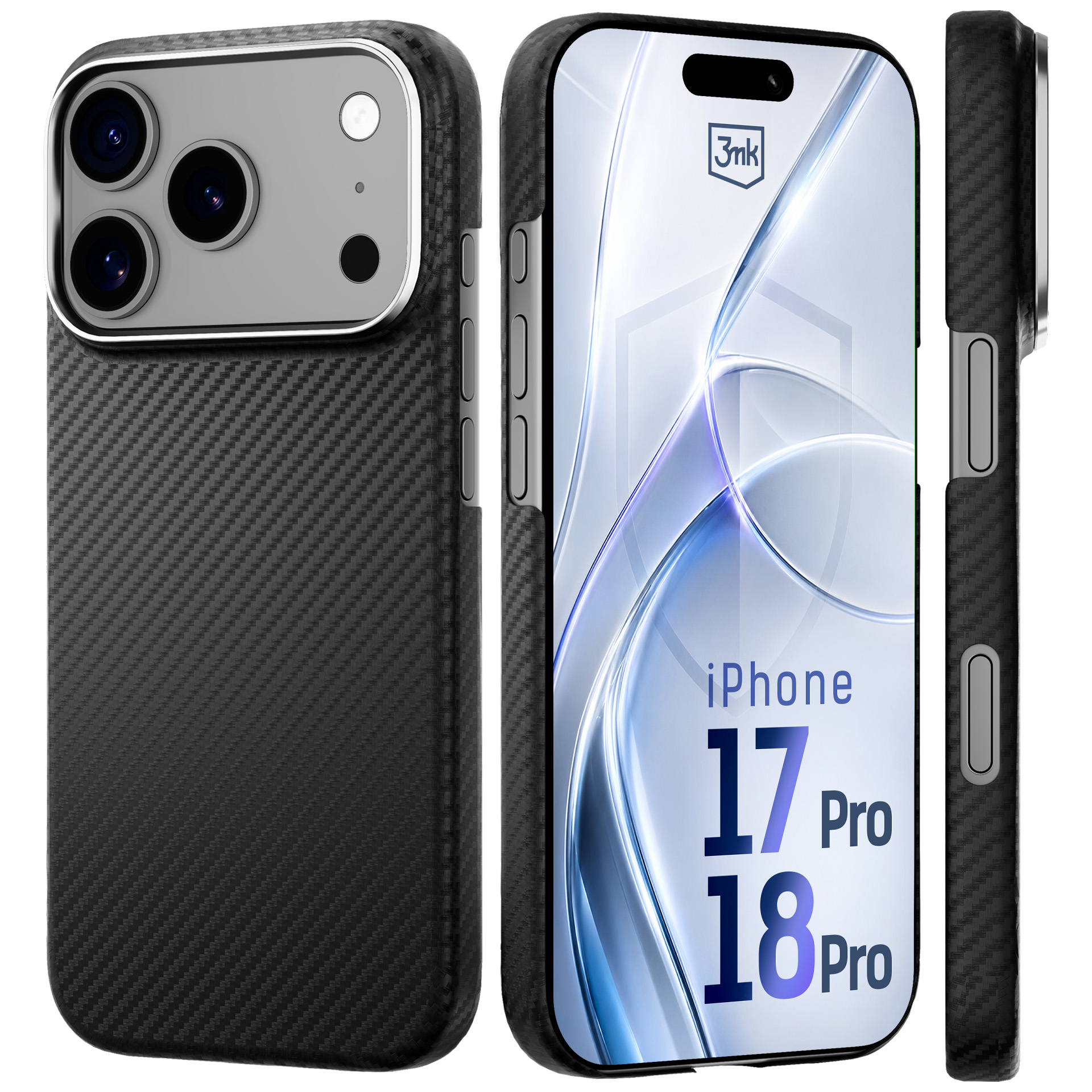 Husă din fibră de aramidă cu MagSafe pentru Apple iPhone 17 Pro/ 18 Pro - 3mk HARDY® Aramid MagCase™