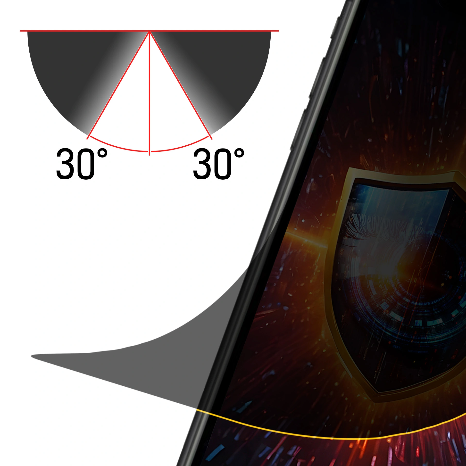 *Protejează-ți intimitatea încă de la un unghi de 30 de grade