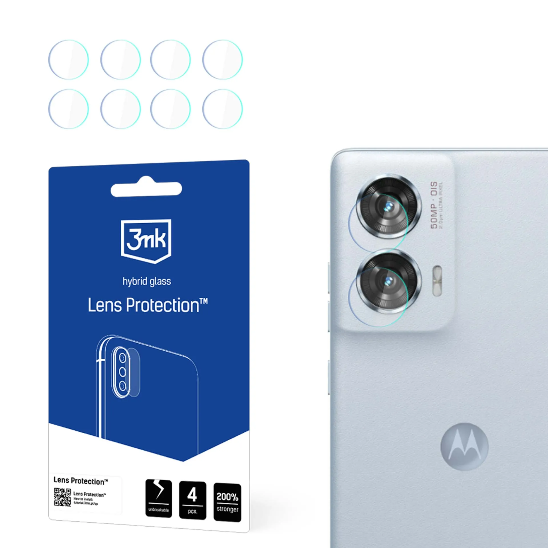 Sticlă pentru obiectivul aparatului foto pentru Motorola Edge 50 Fusion - Protecția lentilelor 3mk