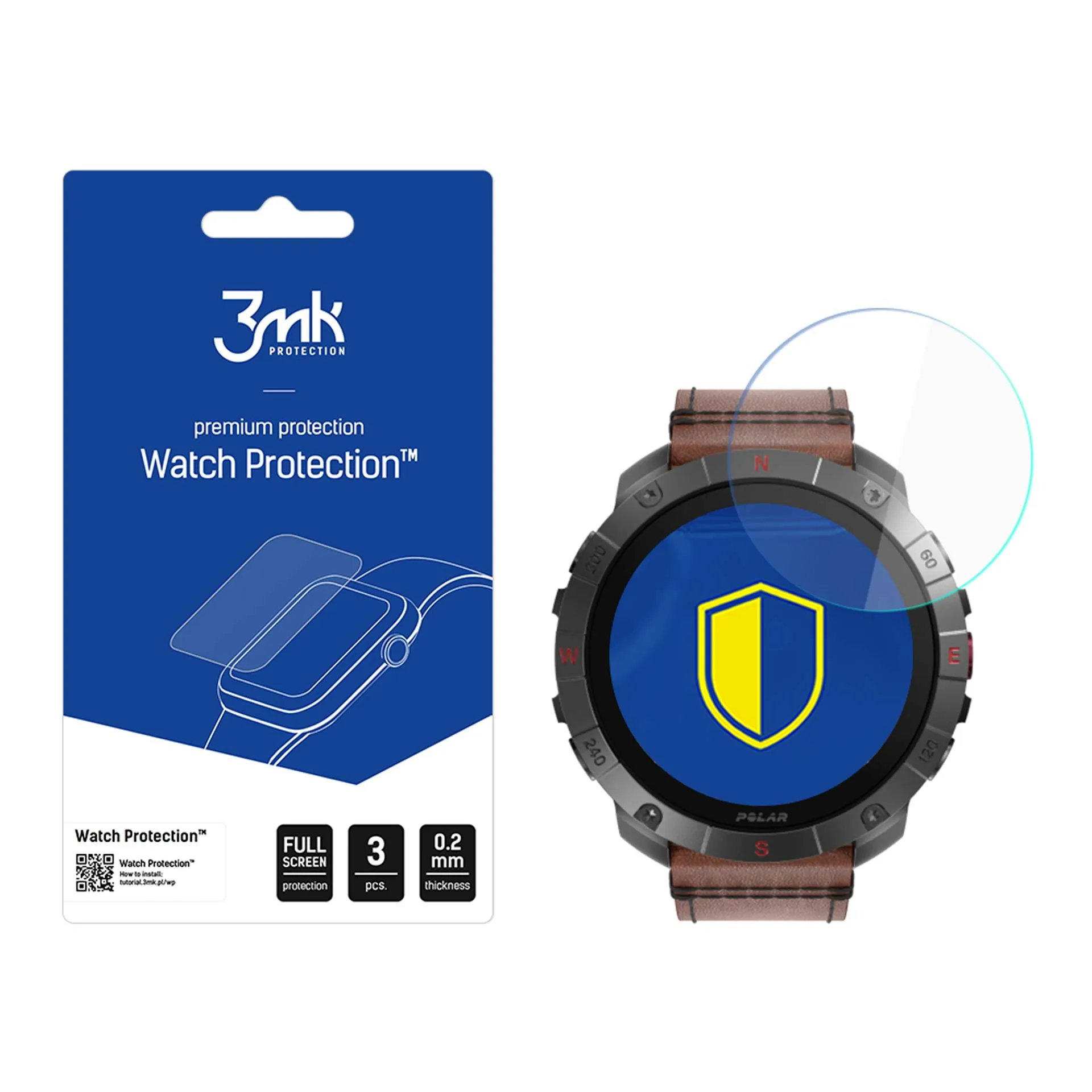 Protecție din sticlă pentru ecranul smartwatch Polar Grit X2 Pro - 3mk Watch Protection
