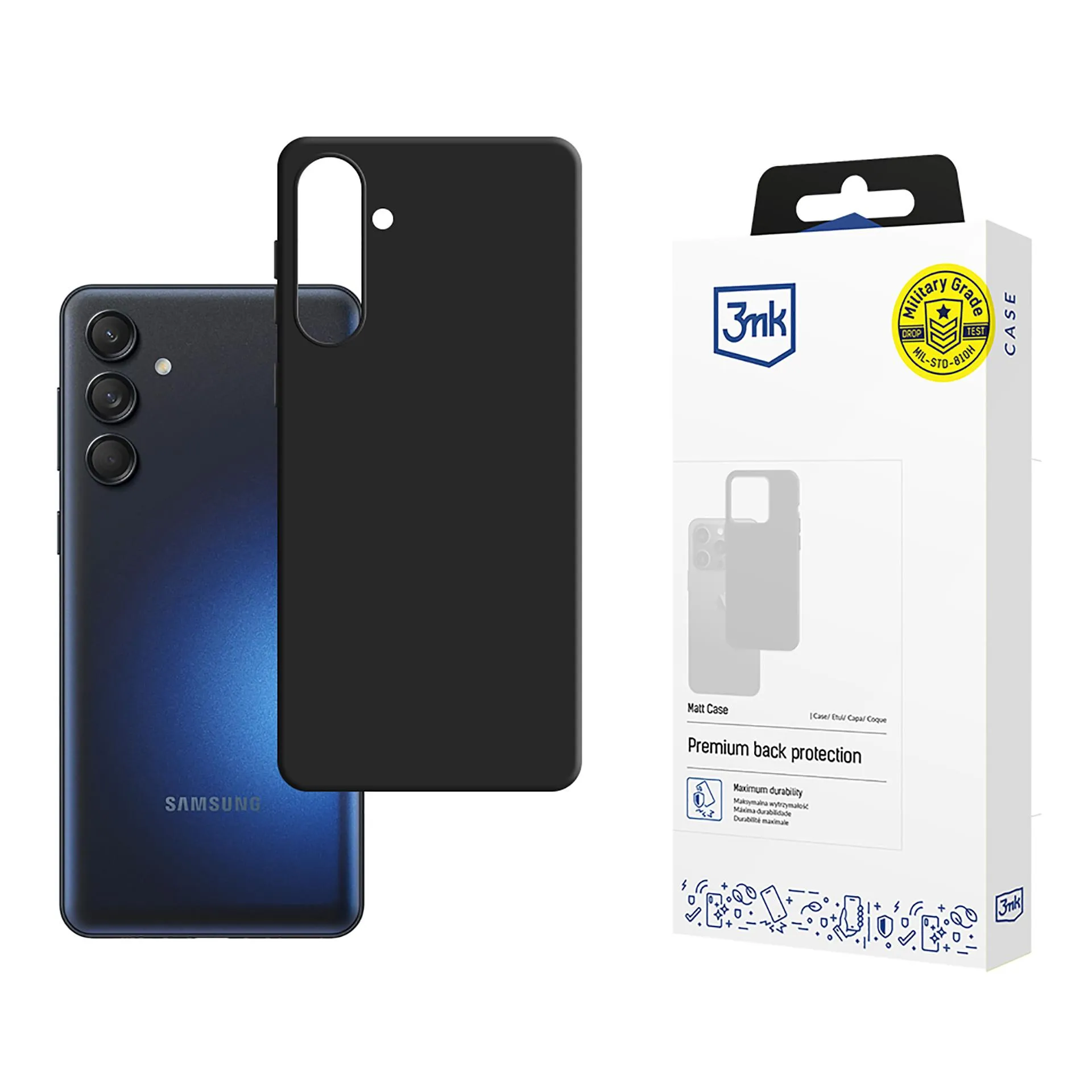 Carcasă pentru Samsung Galaxy M55 - 3mk Matt Case Negru