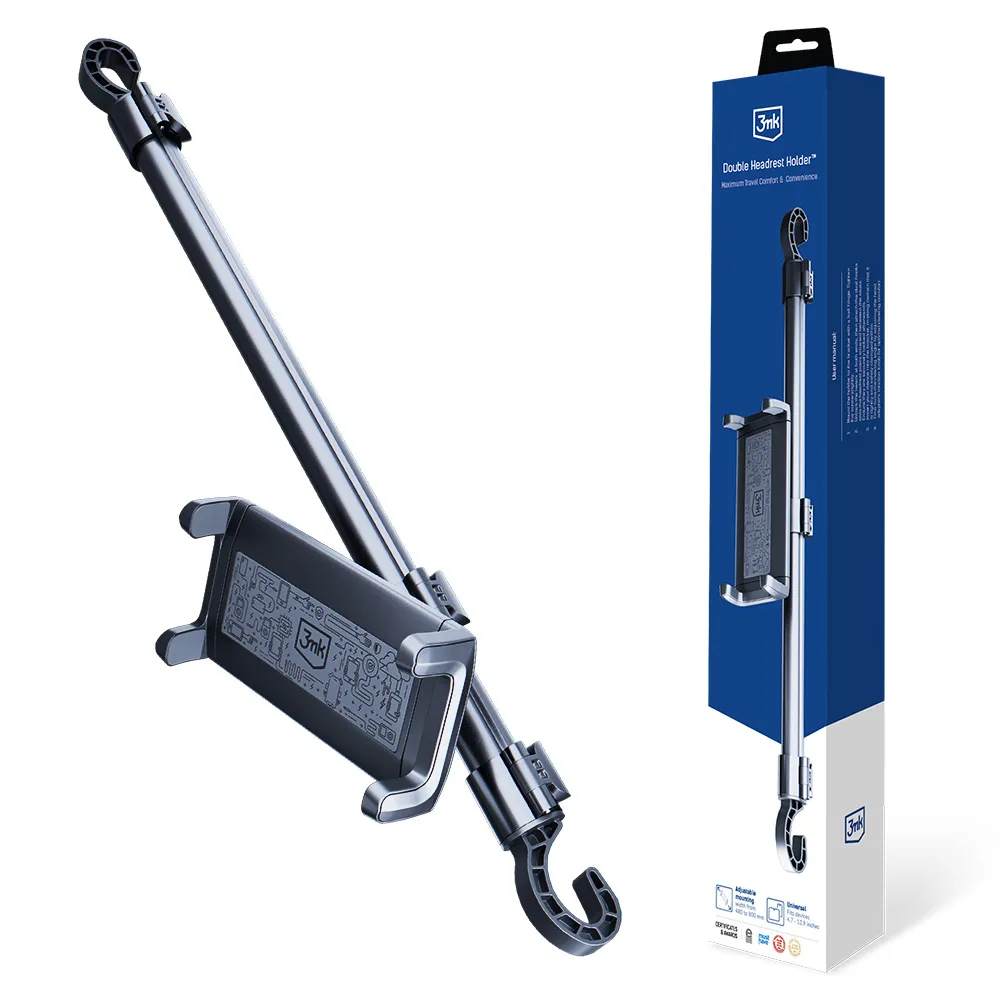 Suport auto pentru telefon și tabletă 3mk Double Headrest Holder