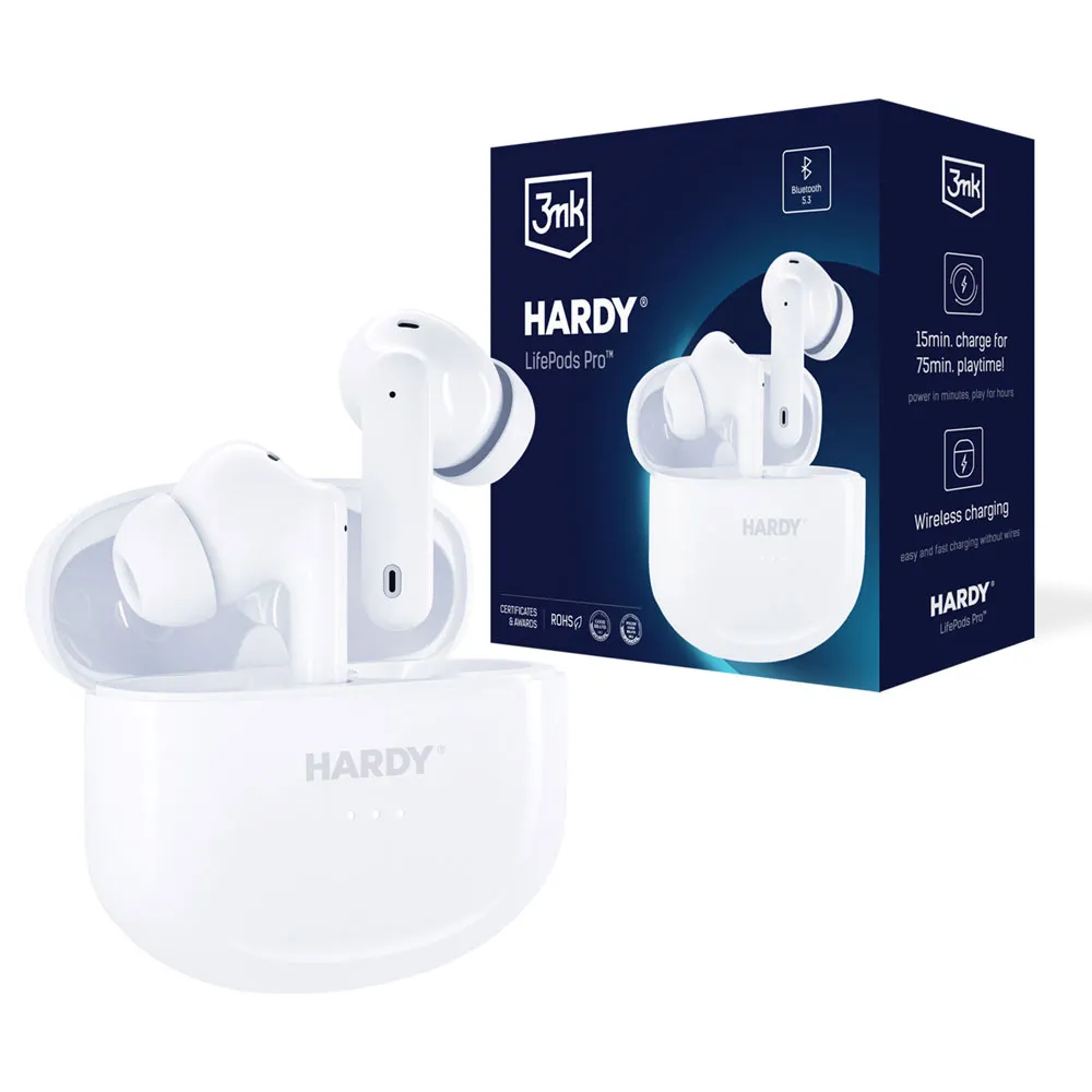 Căști wireless cu ANC - 3mk HARDY LifePods Pro White