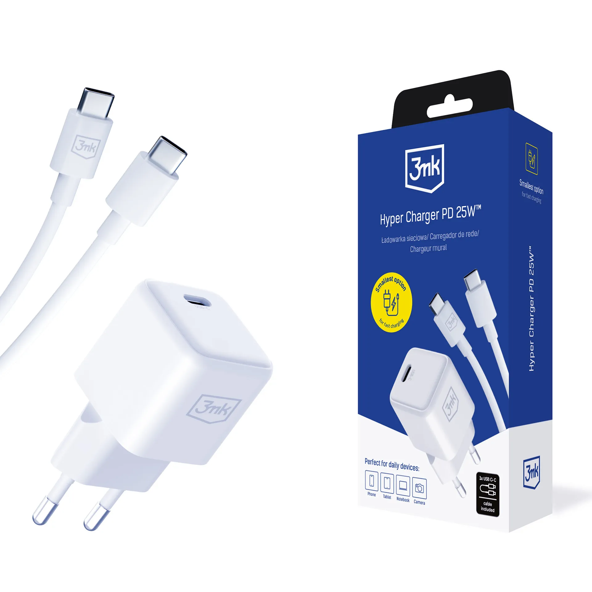 Încărcător de re?ea PD GaN 25W - 3mk Hyper Charger + Cablu USB-C