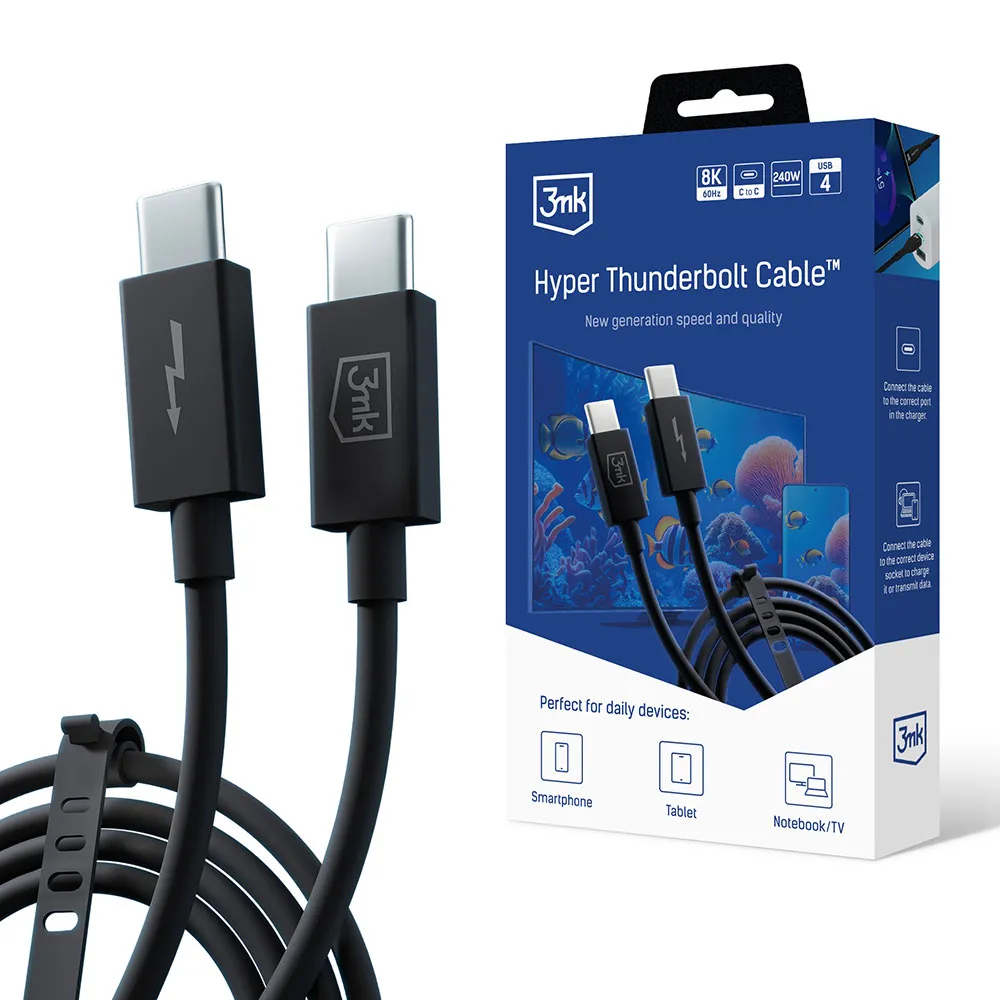 Cablu USB-C 3mk Hyper Thunderbolt 3 Cable™ USB4 8K60Hz