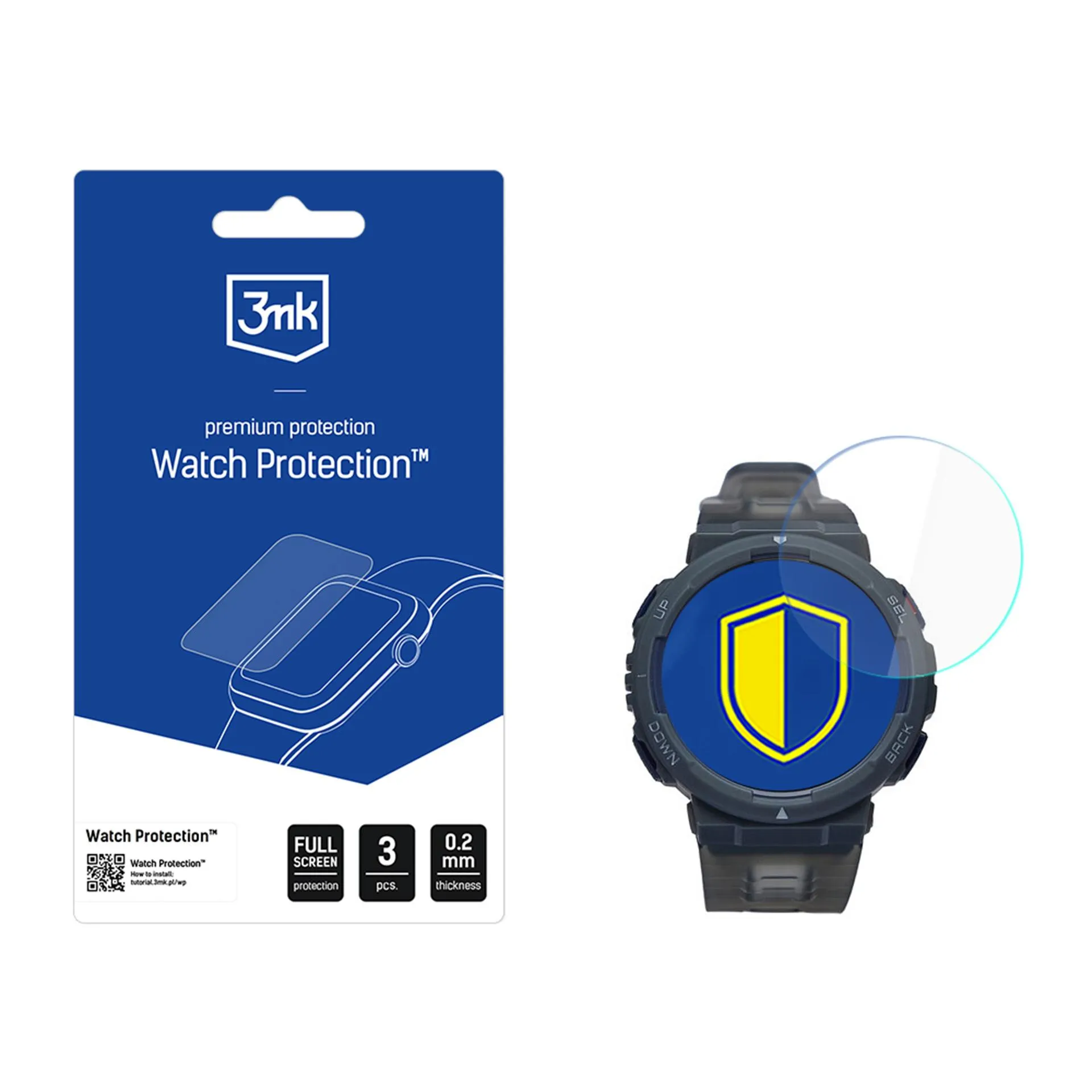 Protecție din sticlă pentru ecranul smartwatch Amazfit Active Edge - 3mk Watch Protection