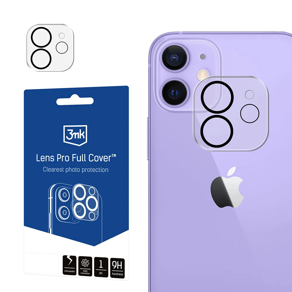 Protecție blindată pentru dispozitivul Apple iPhone 11/12 mini - 3mk Lens Pro Full Cover