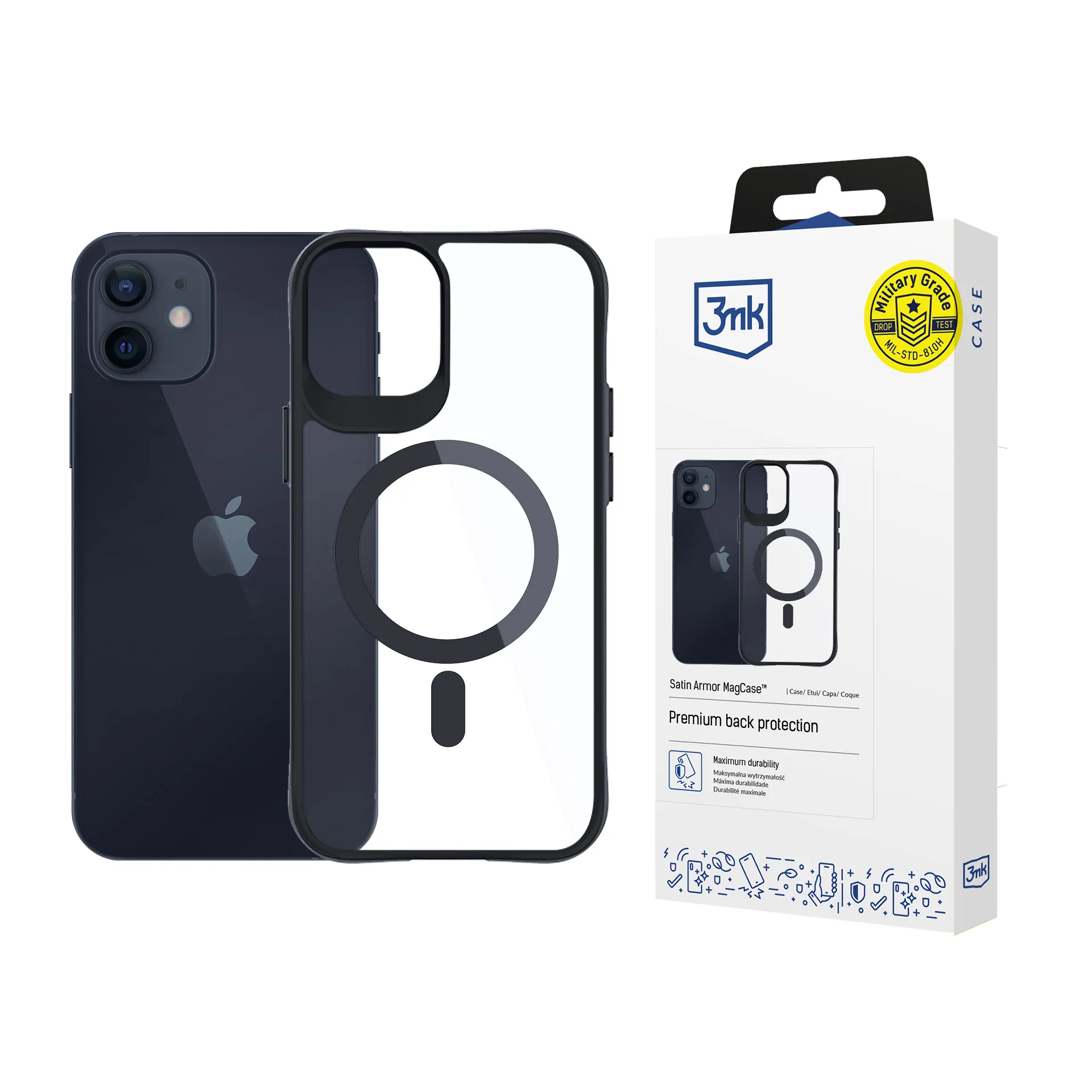 Husă pentru Apple iPhone 12/12 Pro - 3mk Satin Armor MagCase