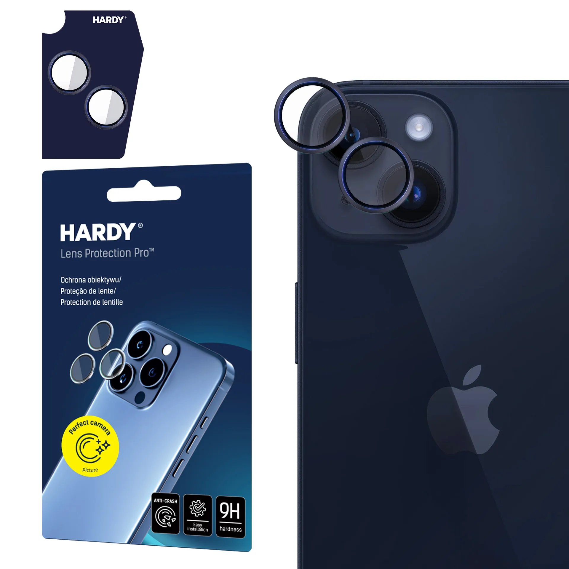 Protecția lentilei pentru Apple iPhone 15 Pro - 3mk HARDY Lens Protection Pro