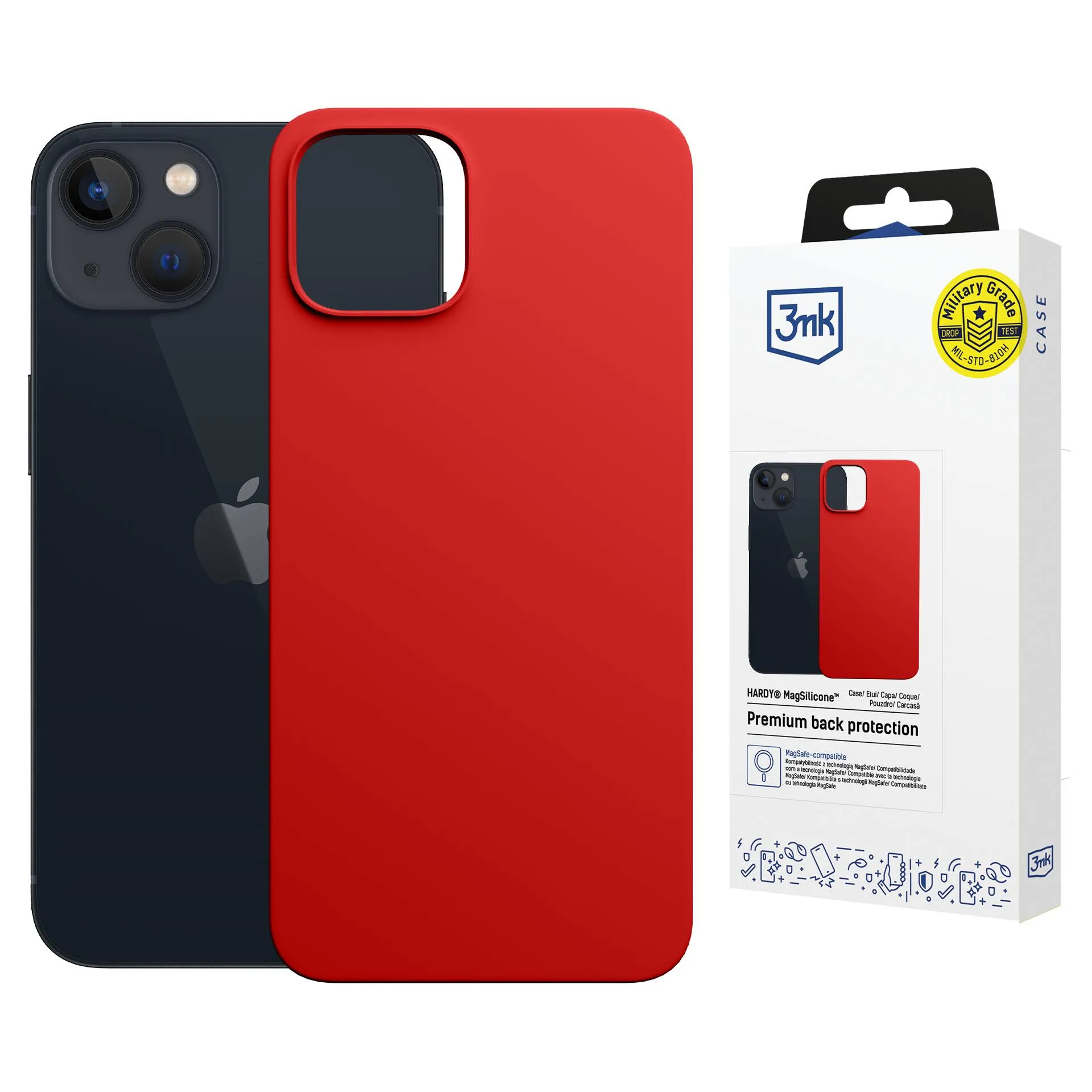 Etui pentru Apple iPhone 14 Plus - 3mk Hardy MagSilicone Roșu