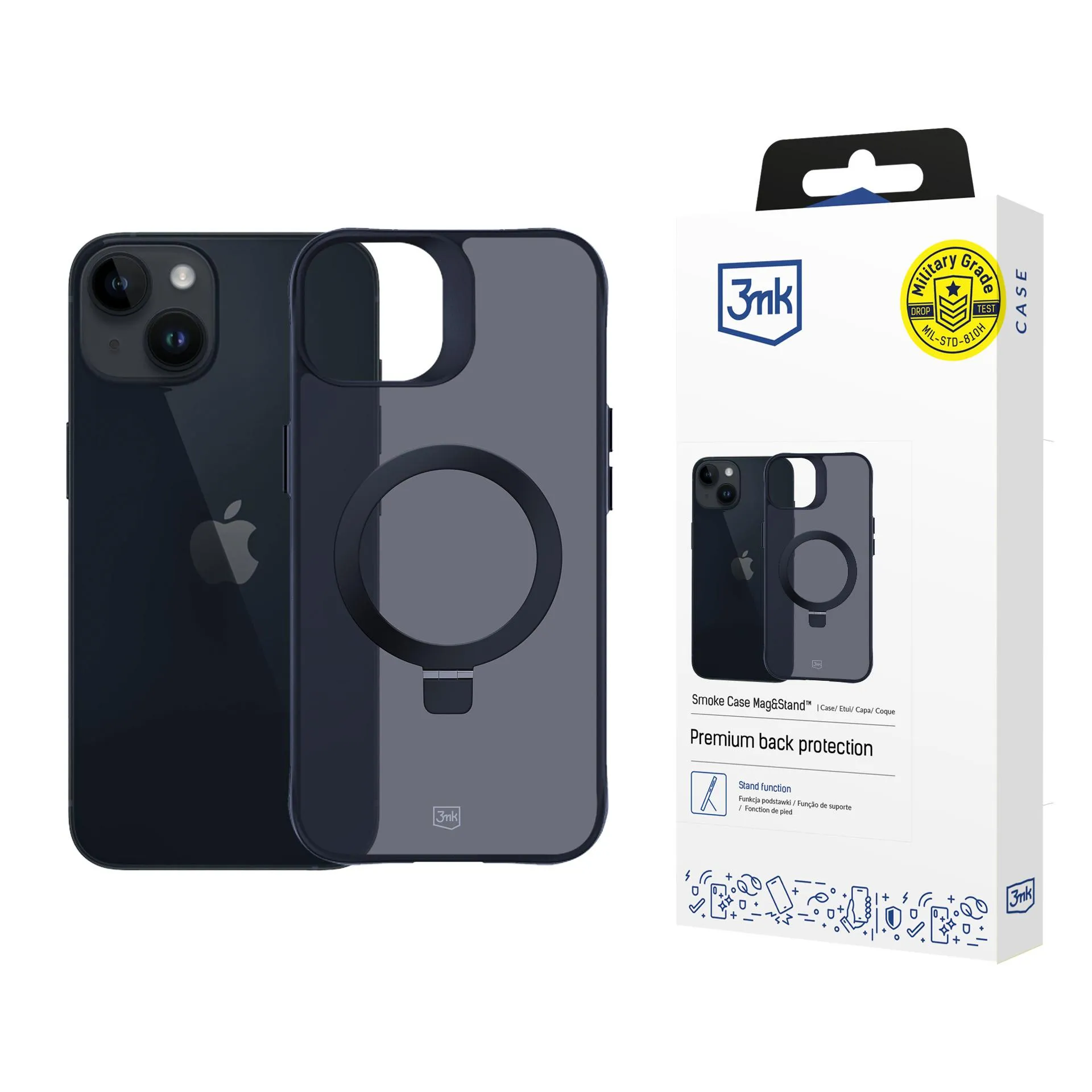 Husă pentru Apple iPhone 14 Plus - 3mk Smoke Case Mag&Stand