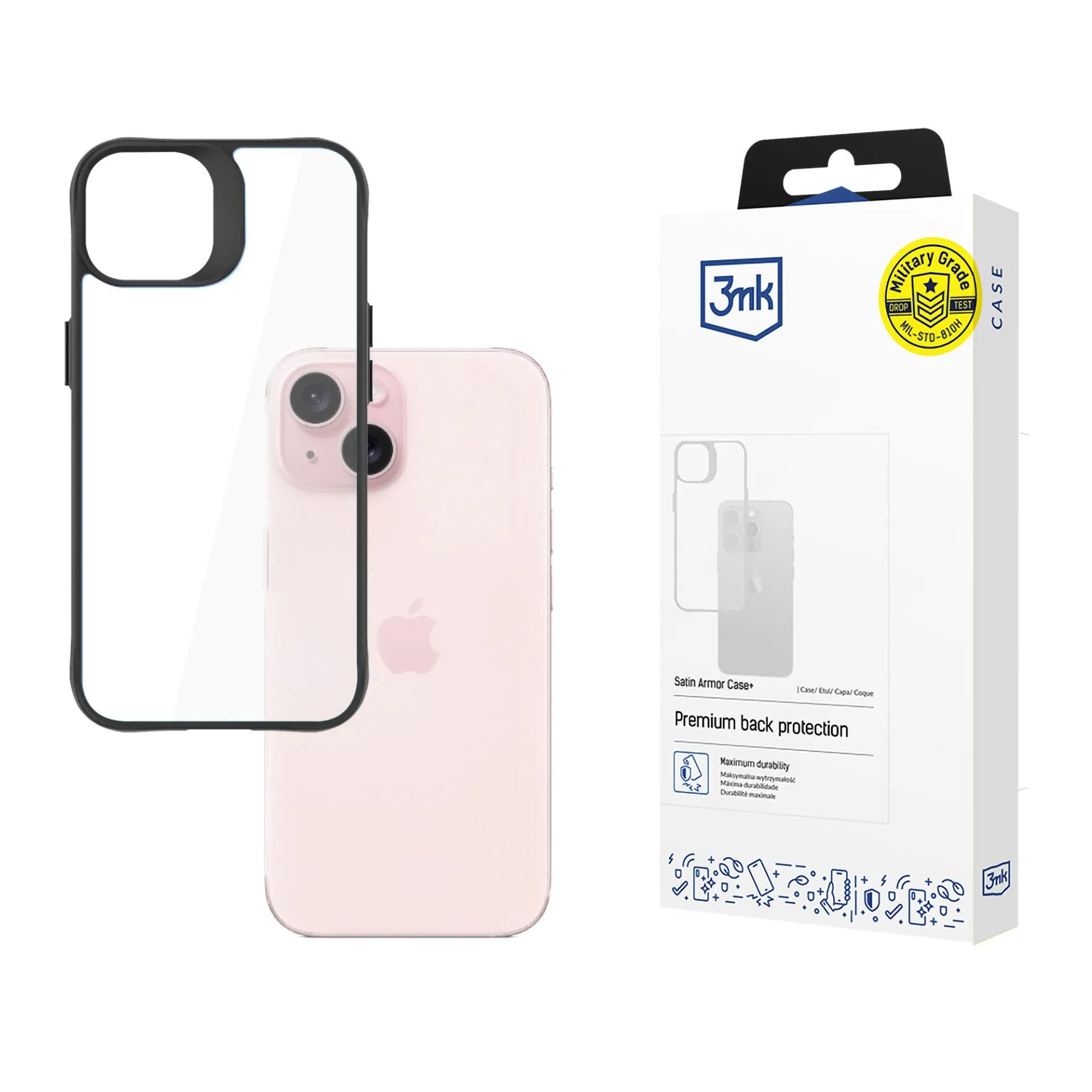 Husă pentru Apple iPhone 15 - 3mk Satin Armor Case+