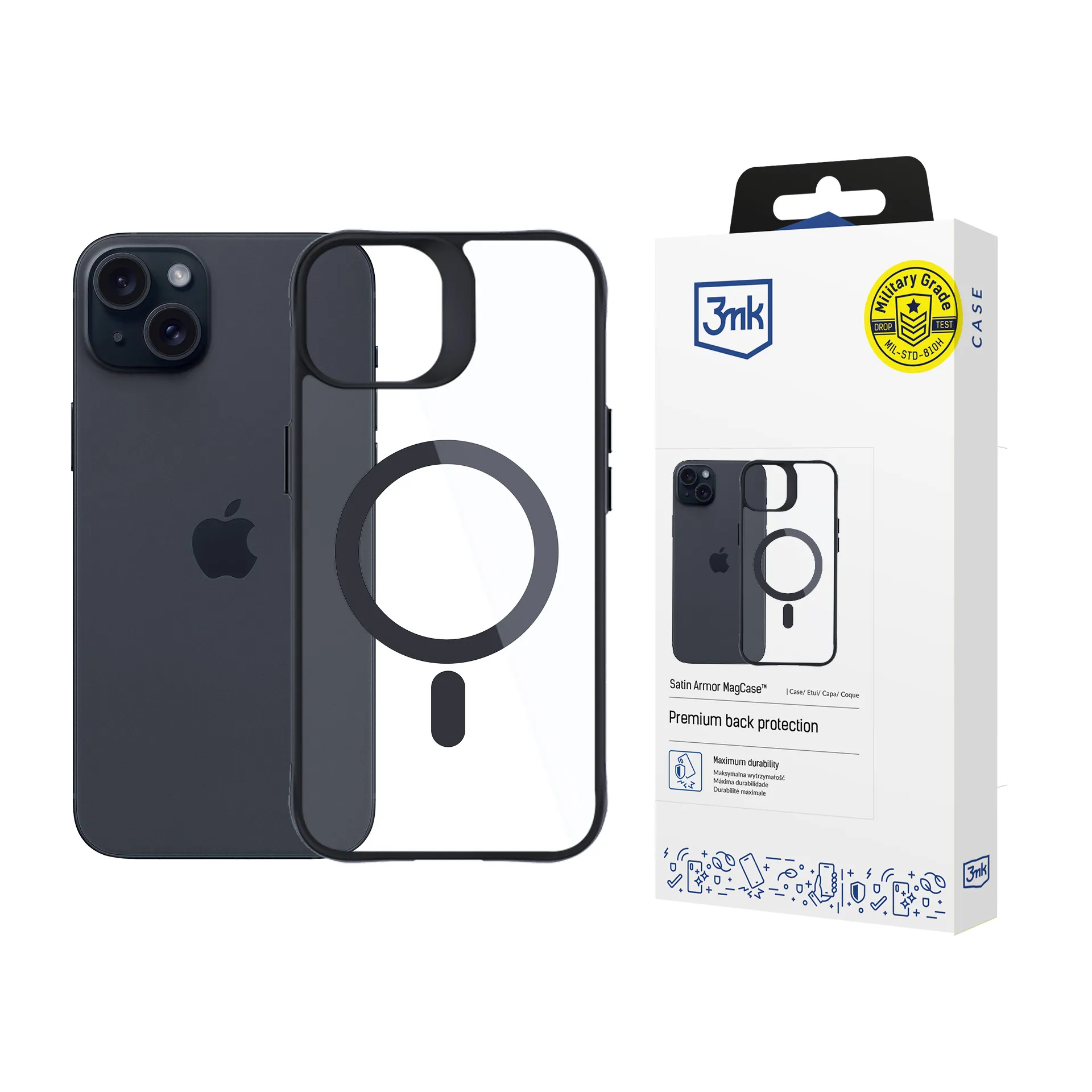 Husă pentru Apple iPhone 15 Plus - 3mk Satin Armor MagCase