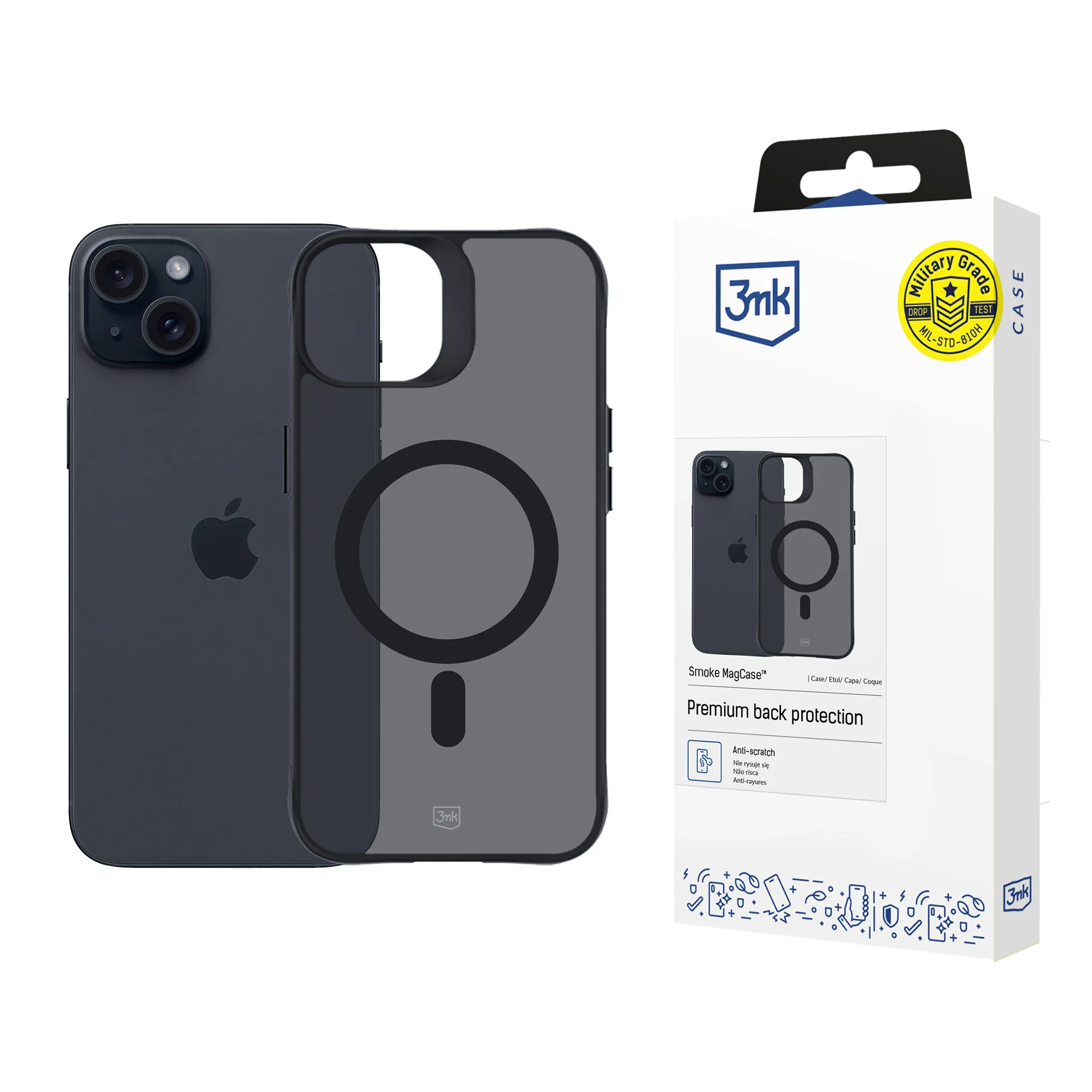Husă pentru Apple iPhone 15 Plus - 3mk Smoke MagCase