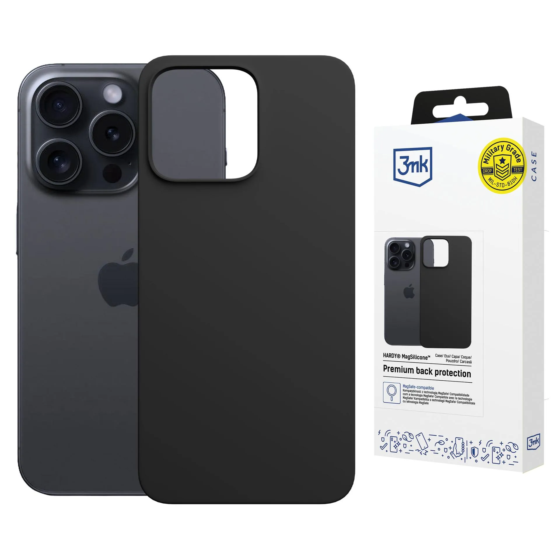 Etui pentru Apple iPhone 15 Pro Max - 3mk Hardy MagSilicone Graphite