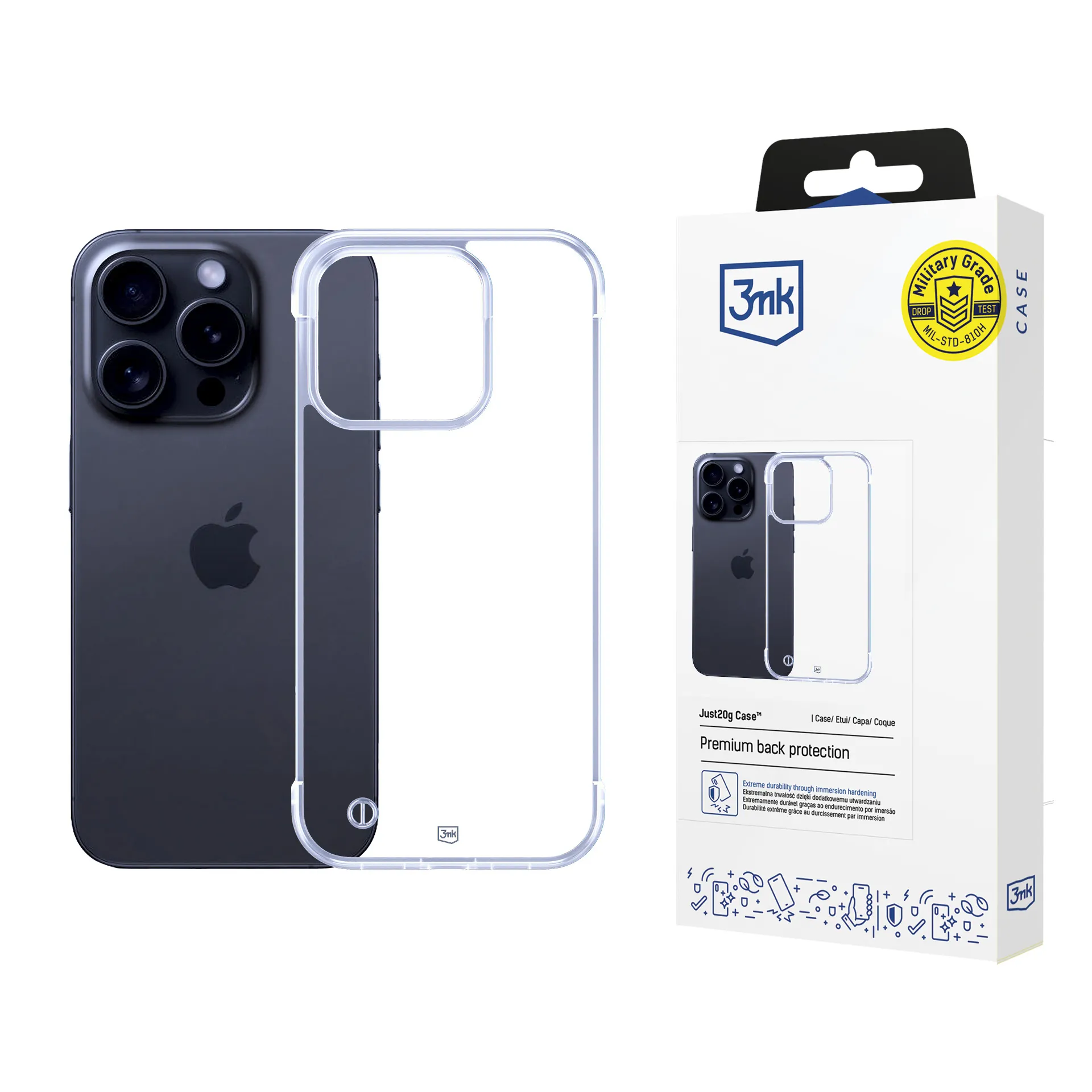 Ultraletă husă pentru Apple iPhone 15 Pro Max - 3mk Just20g Clear Case