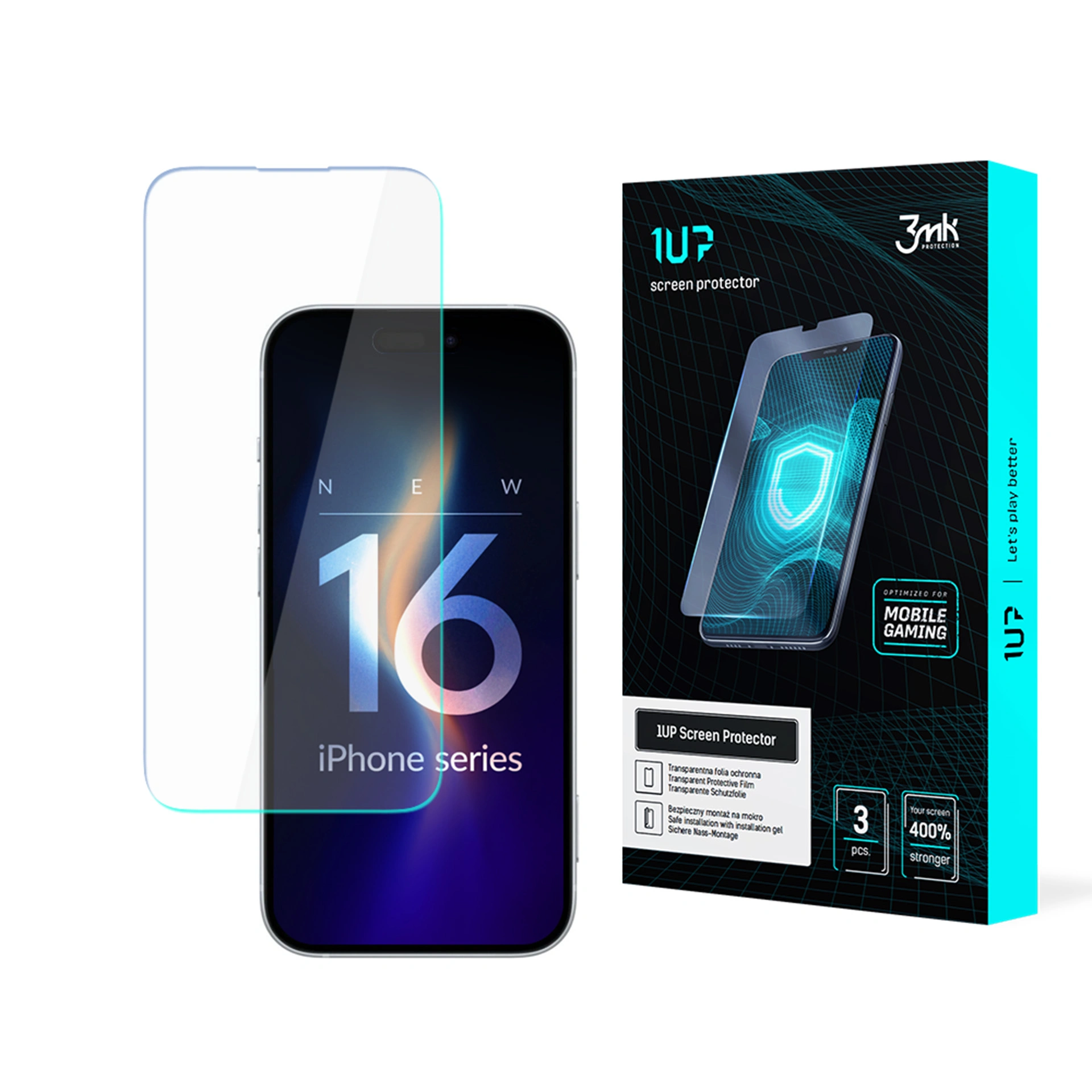 Folie de protec?ie pentru Apple iPhone 16 - protector de ecran 3mk 1UP (3 bucă?i)