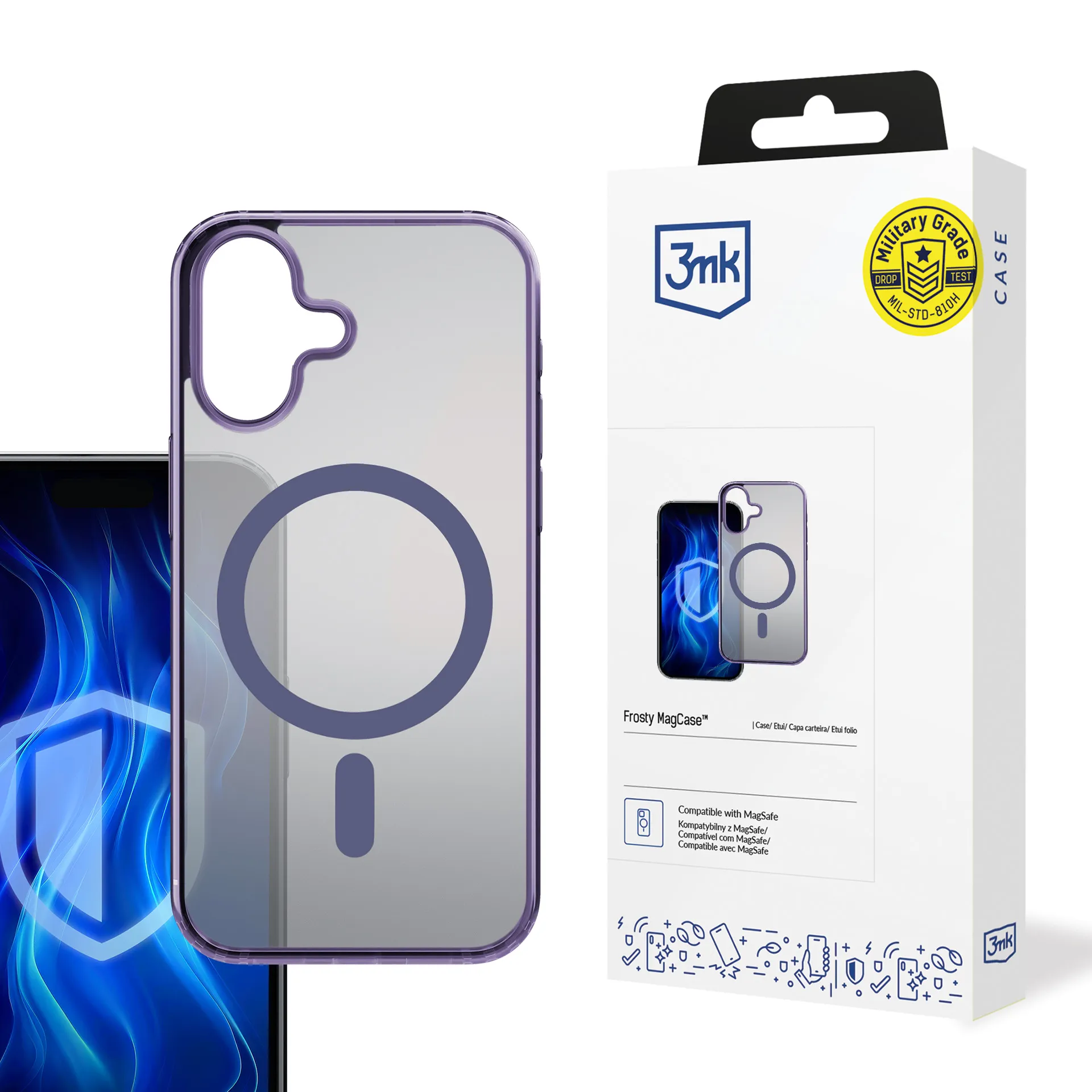 Husă pentru Apple iPhone 16 - 3mk Frosty MagCase Purple