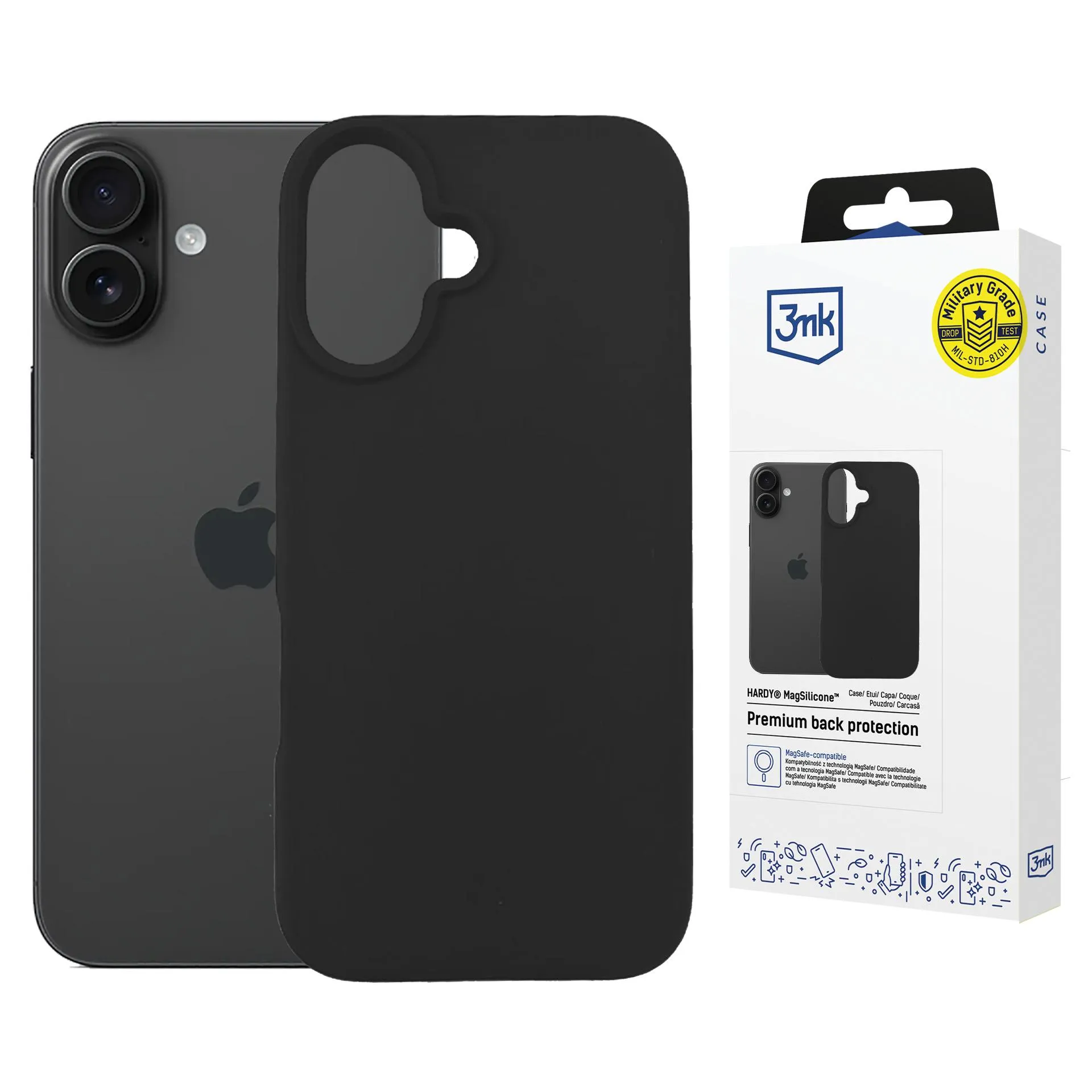 Etui pentru Apple iPhone 16 Plus - 3mk Hardy MagSilicone Graphite