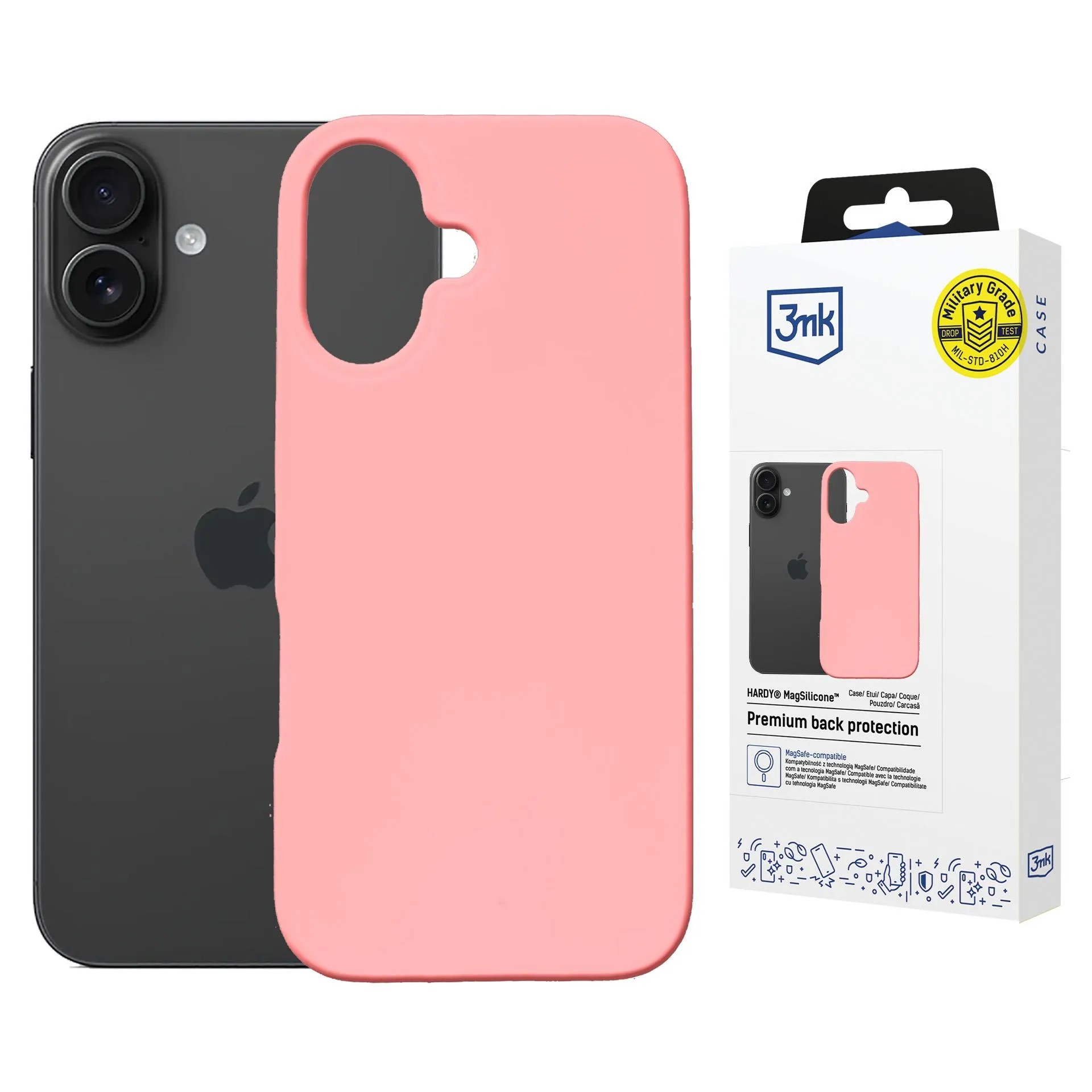 Etui pentru Apple iPhone 16 Plus - 3mk Hardy MagSilicone Roz