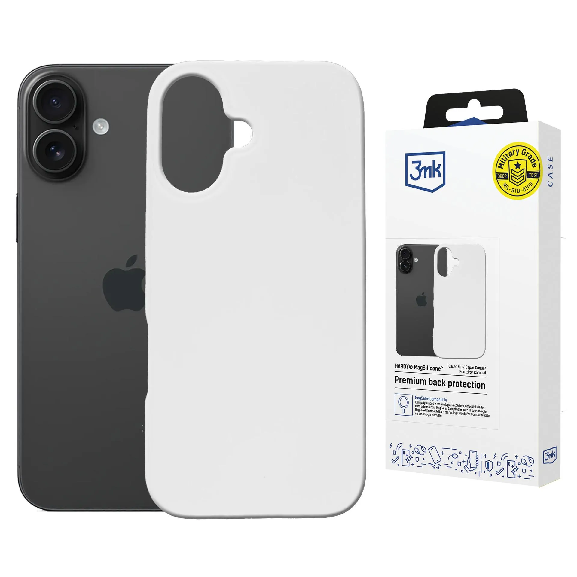 Husa pentru Apple iPhone 16 Plus - 3mk Hardy MagSilicone Alb
