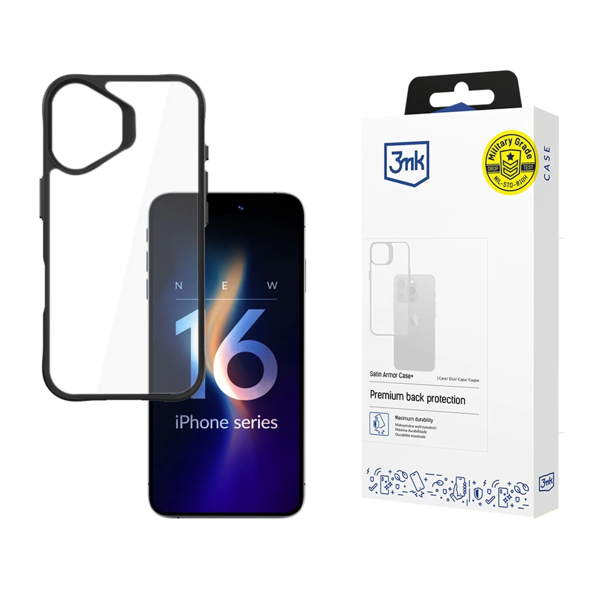 Husă pentru Apple iPhone 16 Plus - 3mk Satin Armor Case+