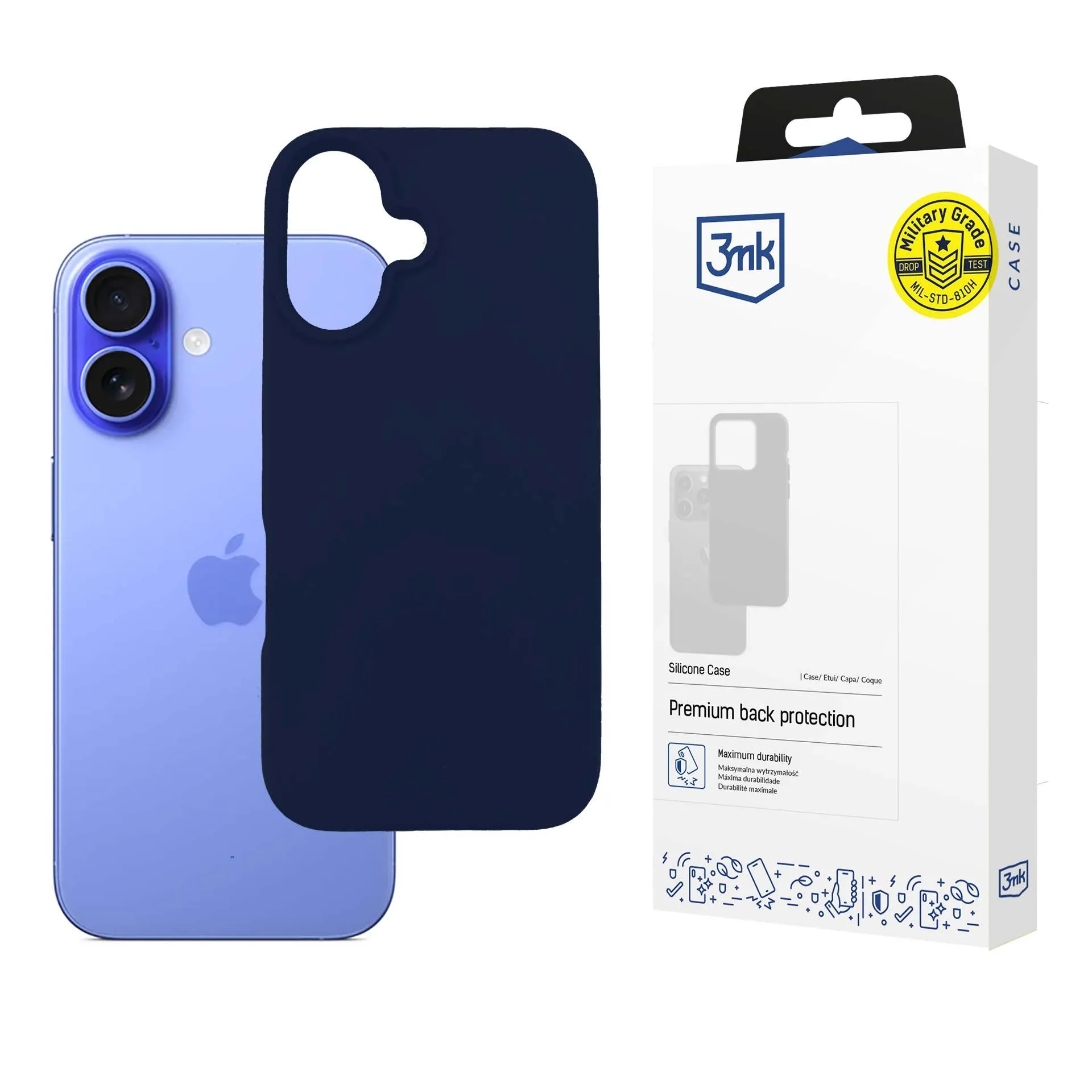 Husă pentru Apple iPhone 16 Plus - 3mk Silicone Case Dark Navy