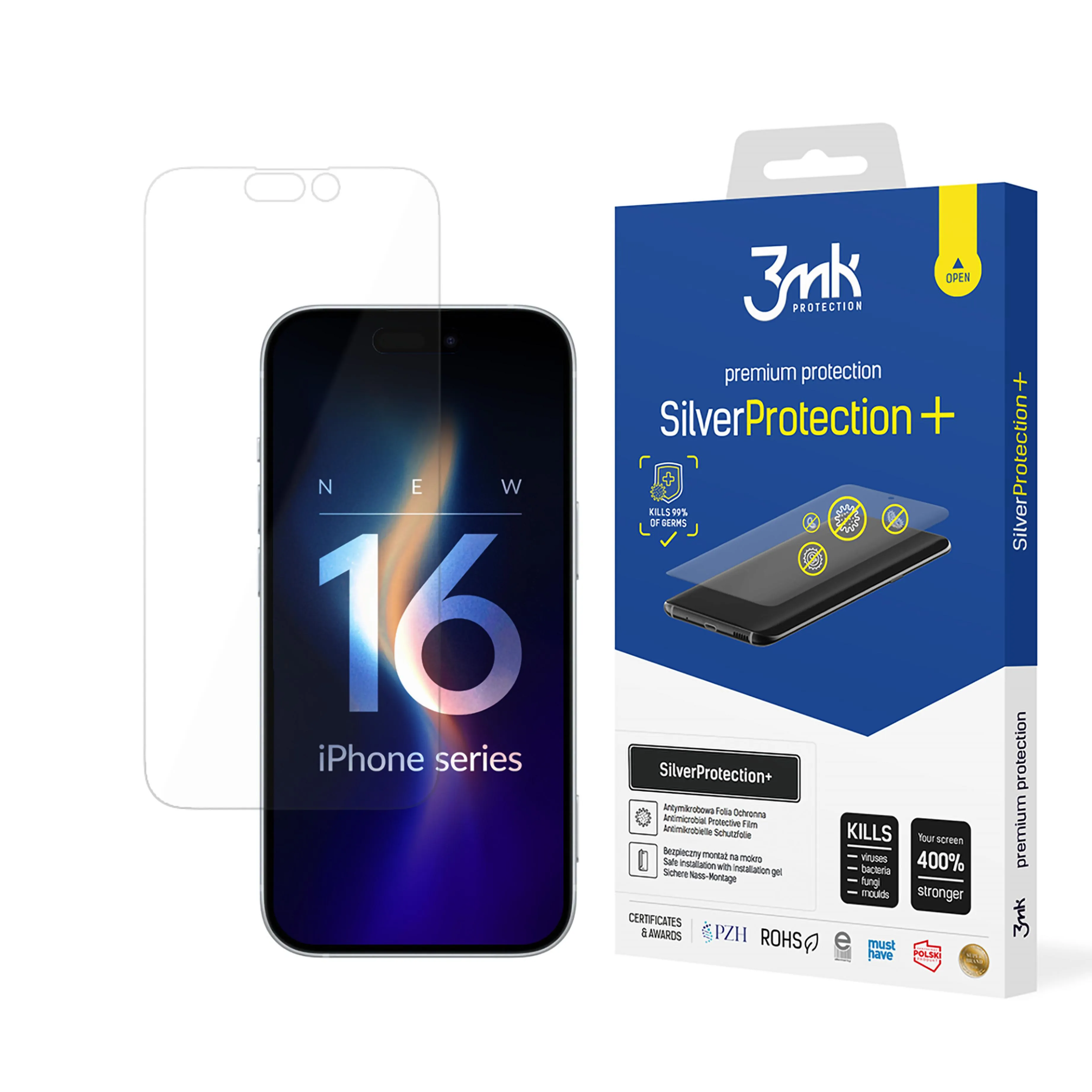 Folie de protecție antișoc pentru Apple iPhone 16 Pro - 3mk SilverProtection+