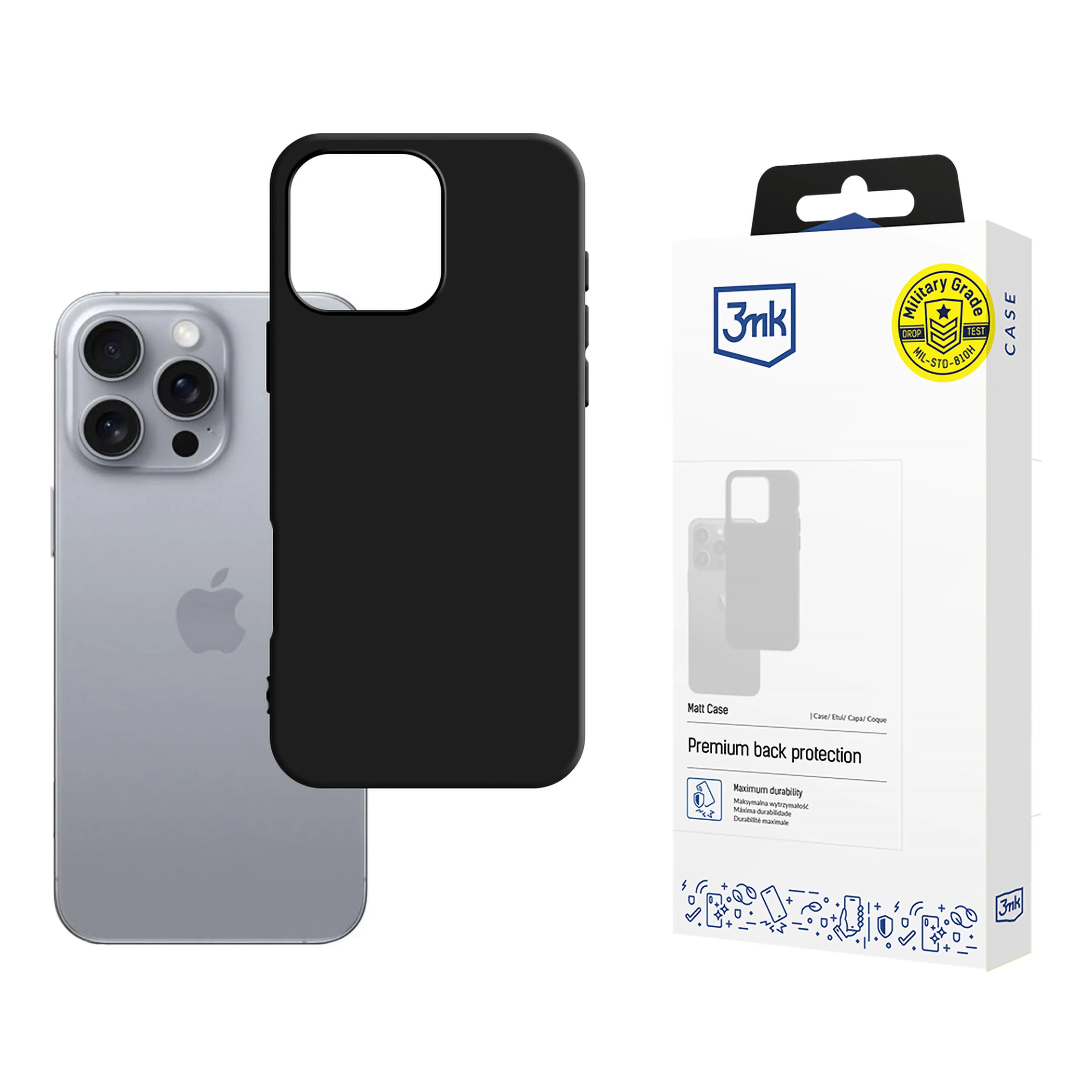 Carcasă pentru Apple iPhone 16 Pro Max - 3mk Matt Case Negru