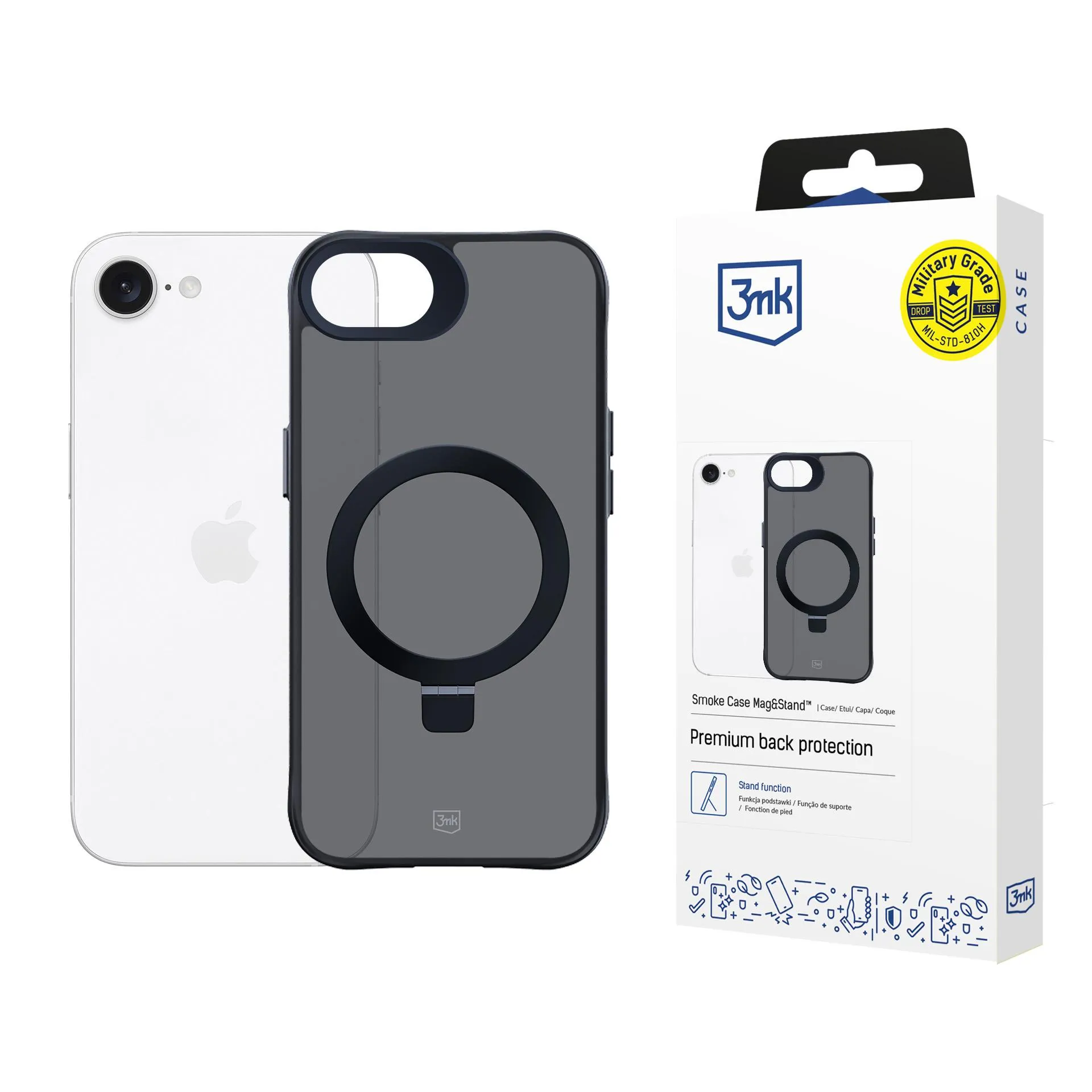 Husă pentru Apple iPhone 16E - 3mk Smoke Case Mag&Stand