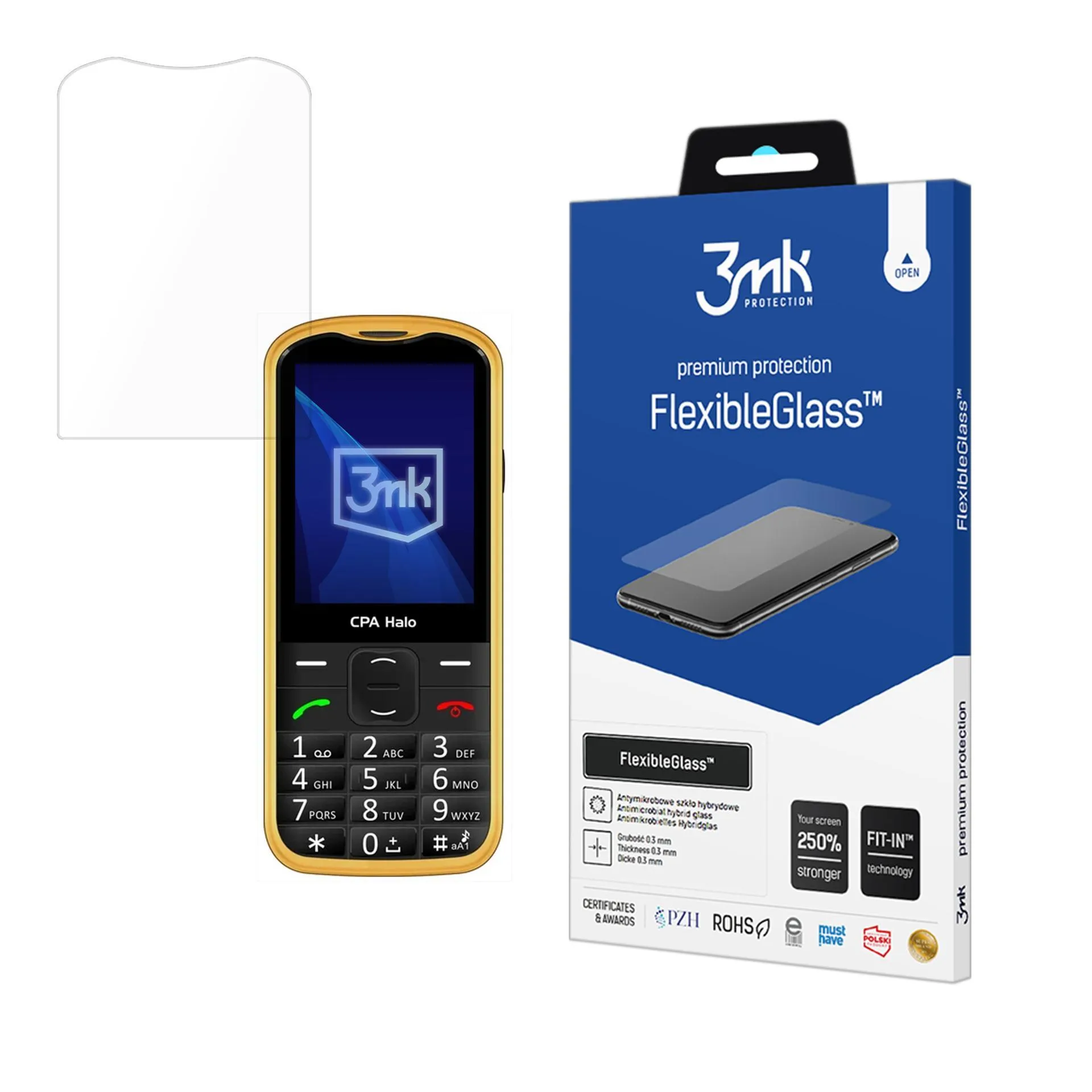 Sticlă hibridă antiefracție pentru CPA Halo 28 - 3mk FlexibleGlass™