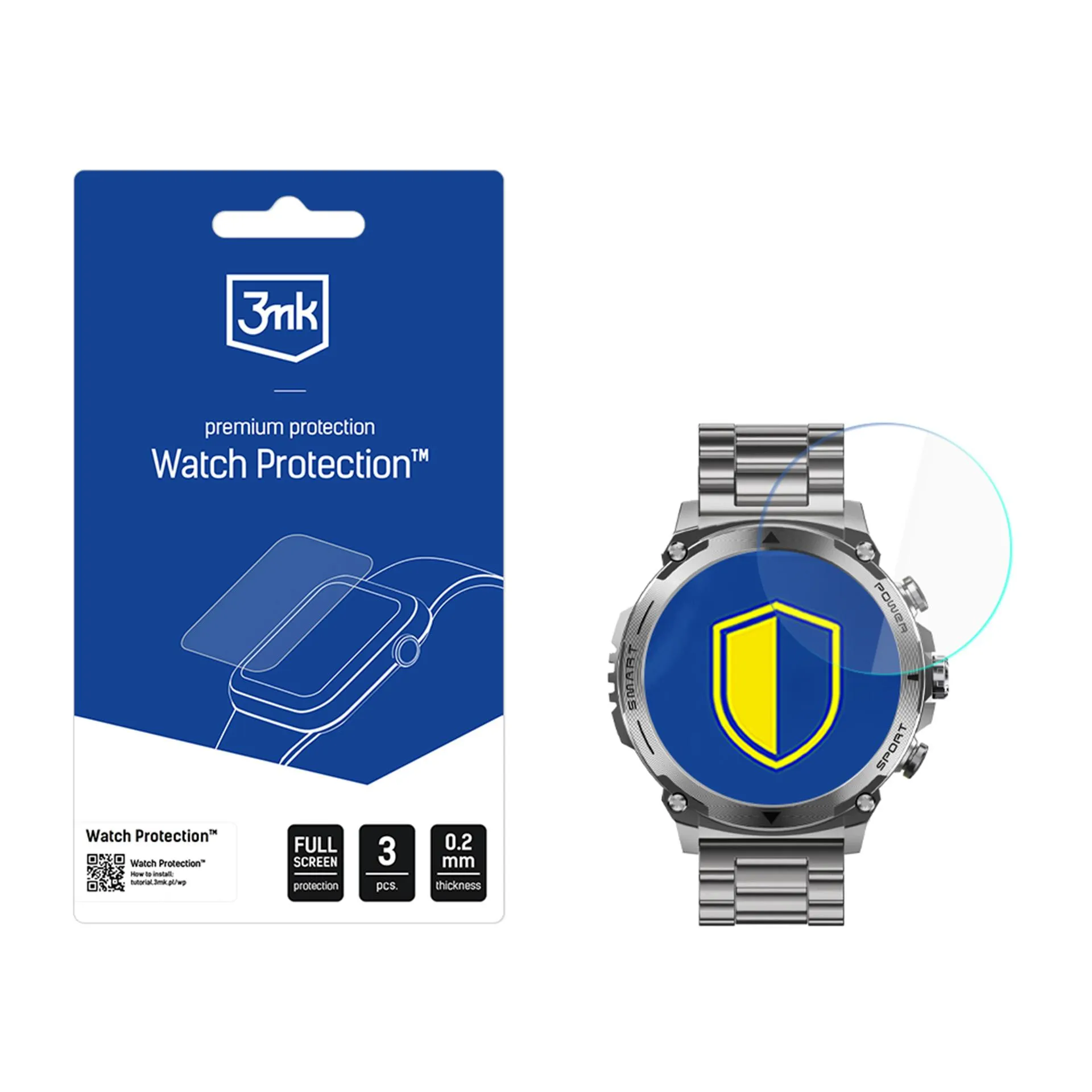Protecție din sticlă pentru ecranul smartwatch Garett Atom - 3mk Watch Protection