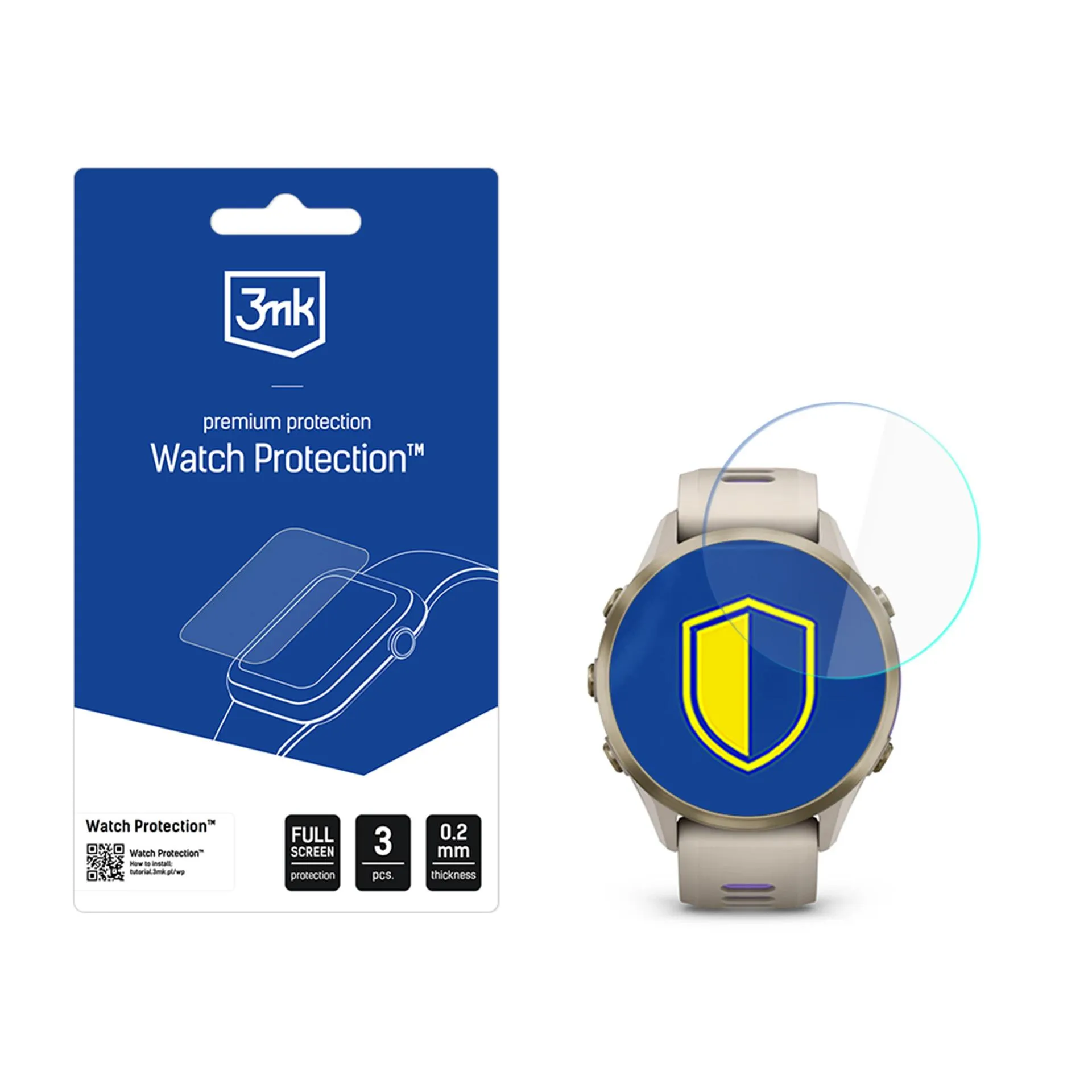 Folie de protecție pentru ecranul smartwatchului Garmin Forerunner 970 (47mm) - Protecție 3mk Watch