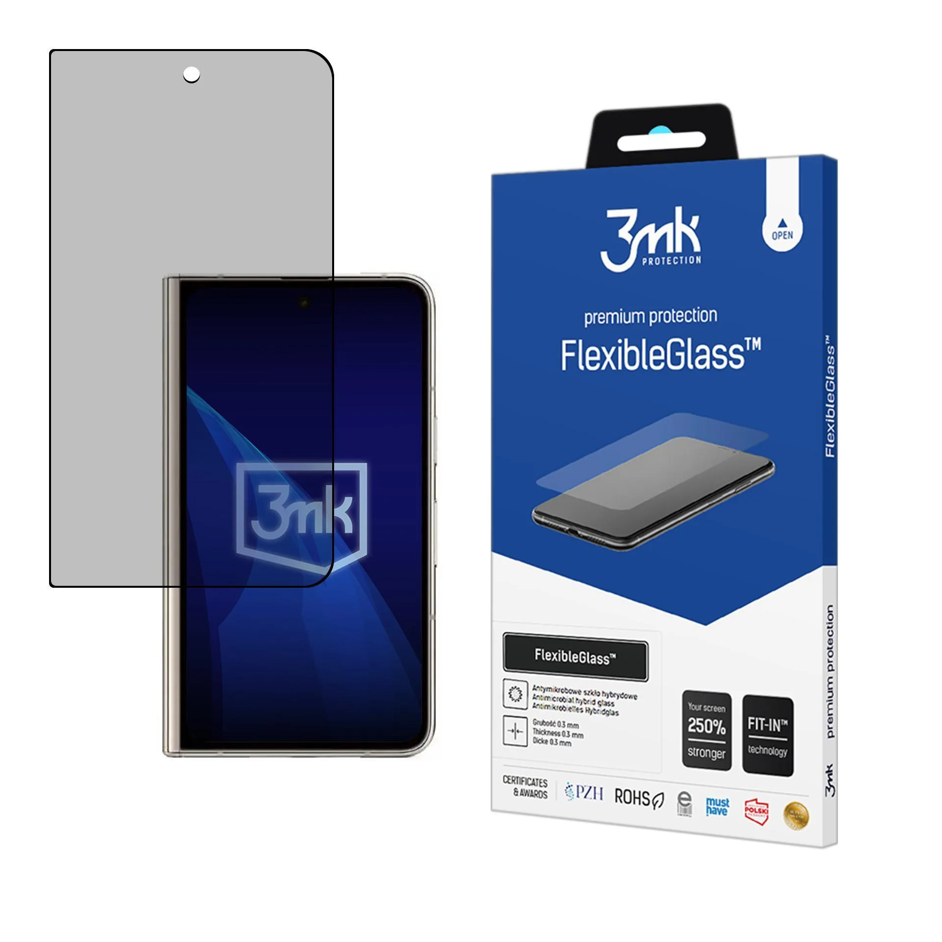 Sticlă hibrid rezistentă la rupere pe Google Pixel Fold (front) - 3mk FlexibleGlass™