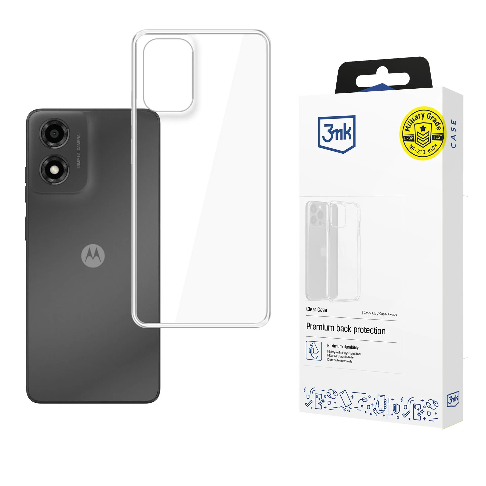 Husă pentru Motorola Moto E14/G04/G04S - 3mk Clear Case