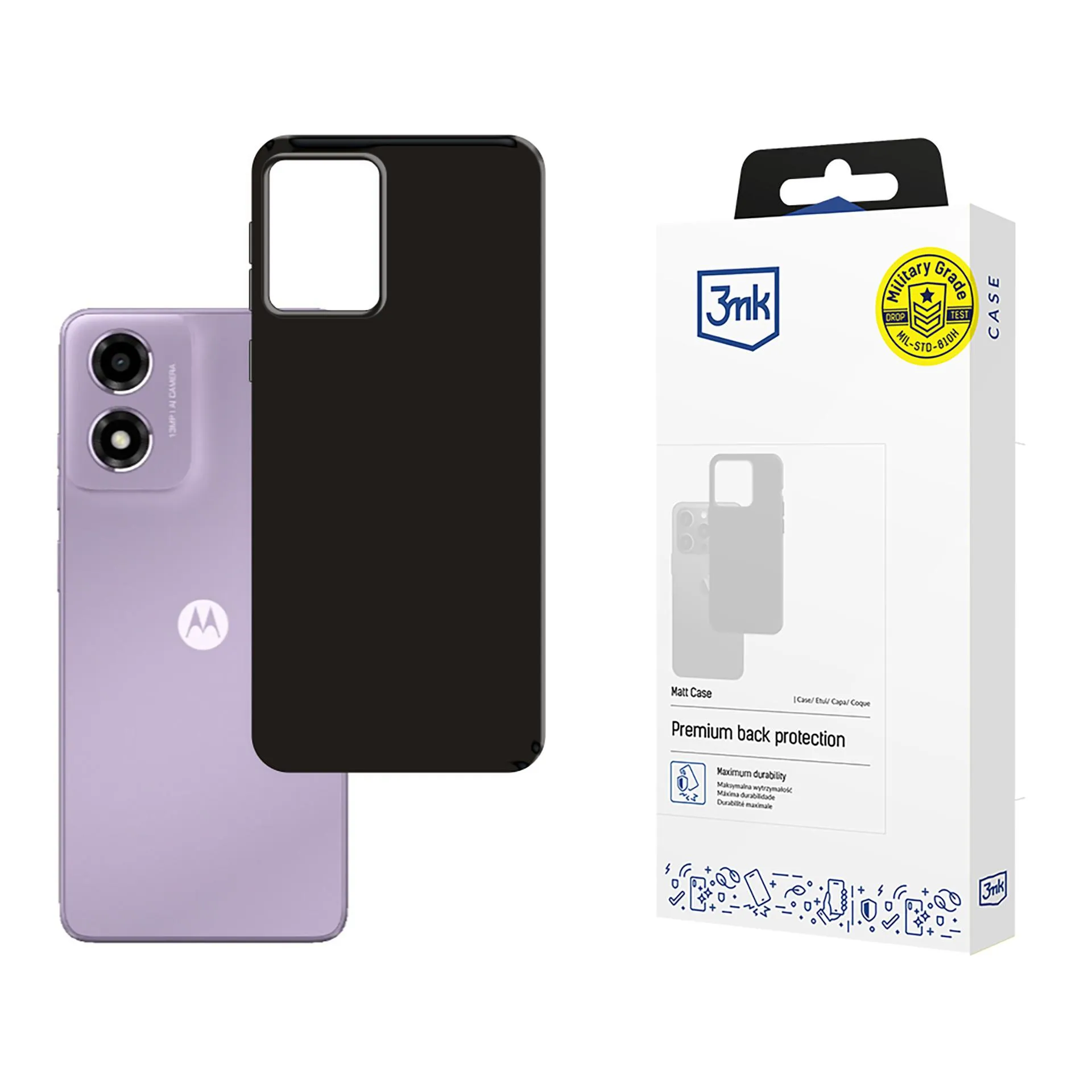 Carcasă pentru Motorola Moto E14/G04/G04S - 3mk Matt Case Negru