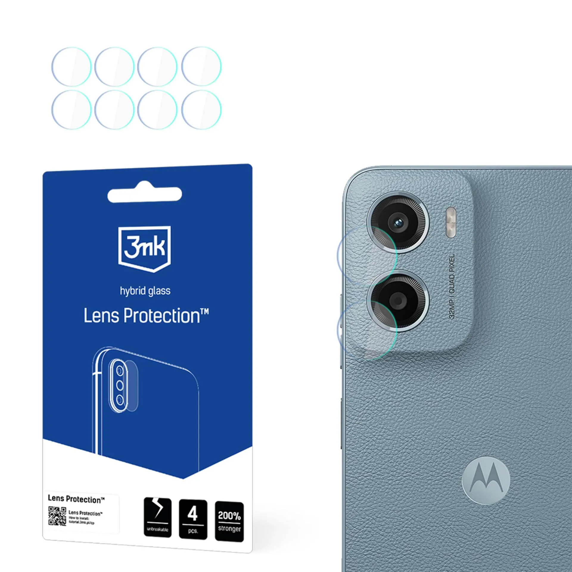 Sticlă pentru obiectivul aparatului foto pentru Motorola Moto E15 - Protecția lentilelor 3mk