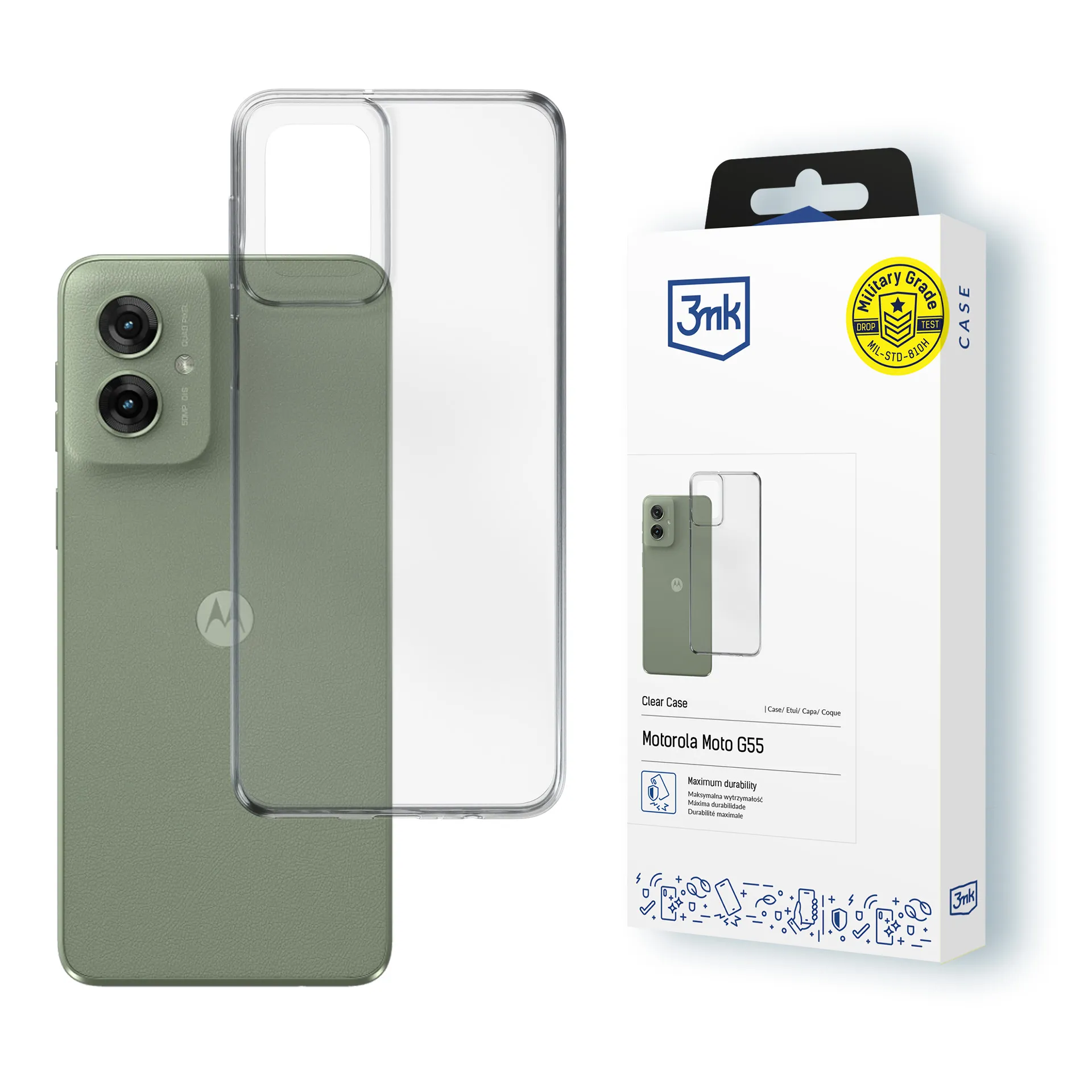 Husă pentru Motorola Moto G55 5G - 3mk Clear Case