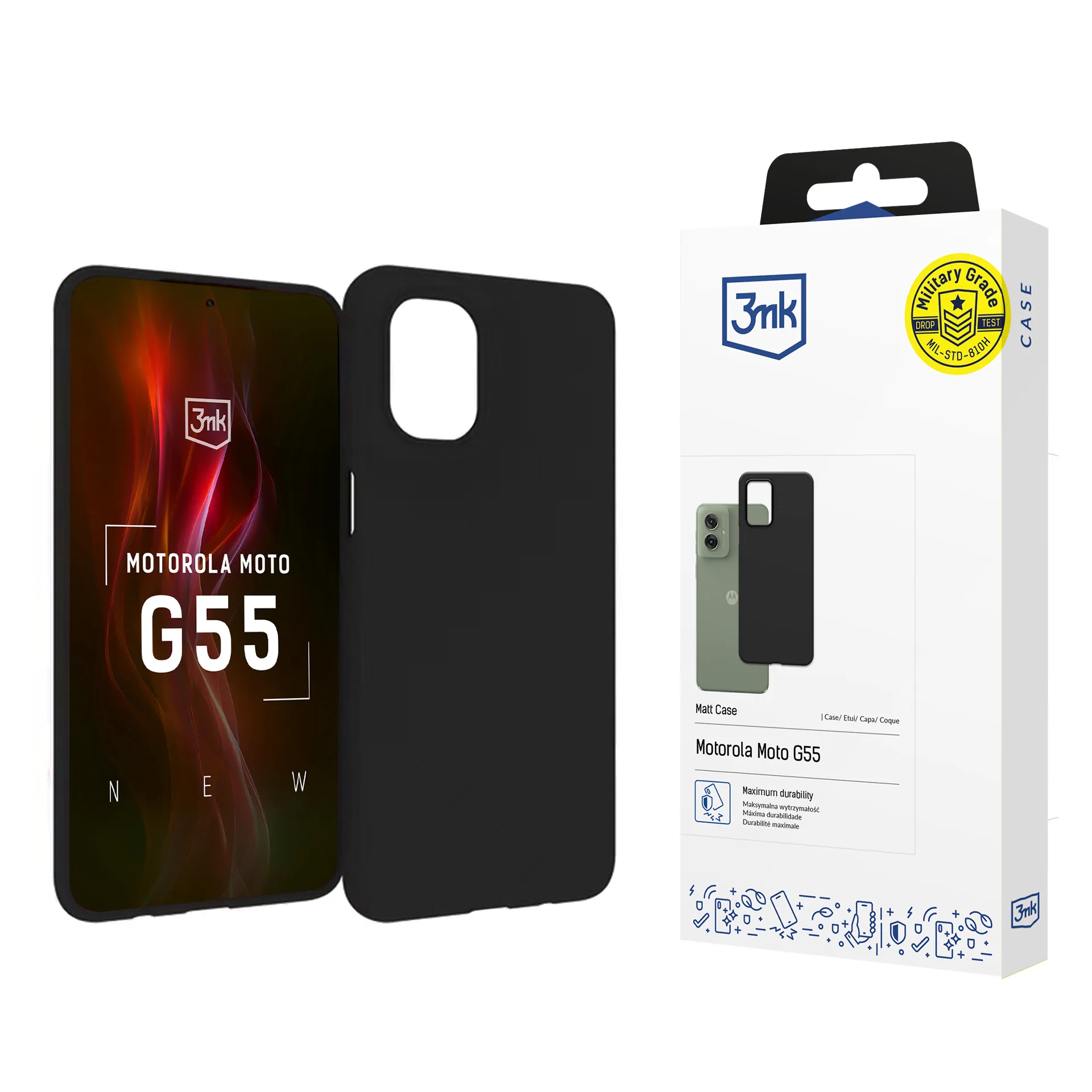 Carcasă pentru Motorola Moto G55 5G - 3mk Matt Case Negru